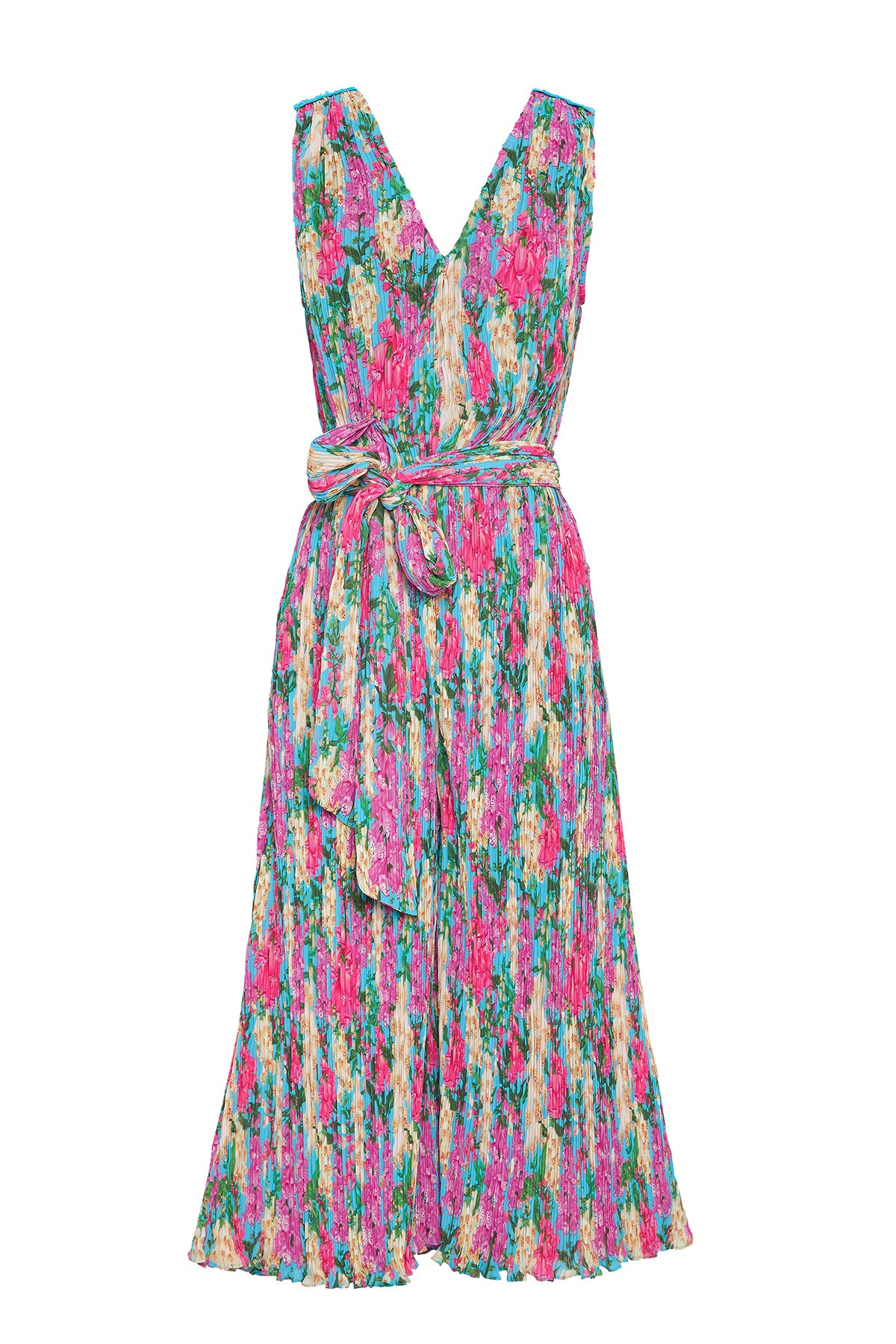 Belted Plunge Neck Jumpsuit