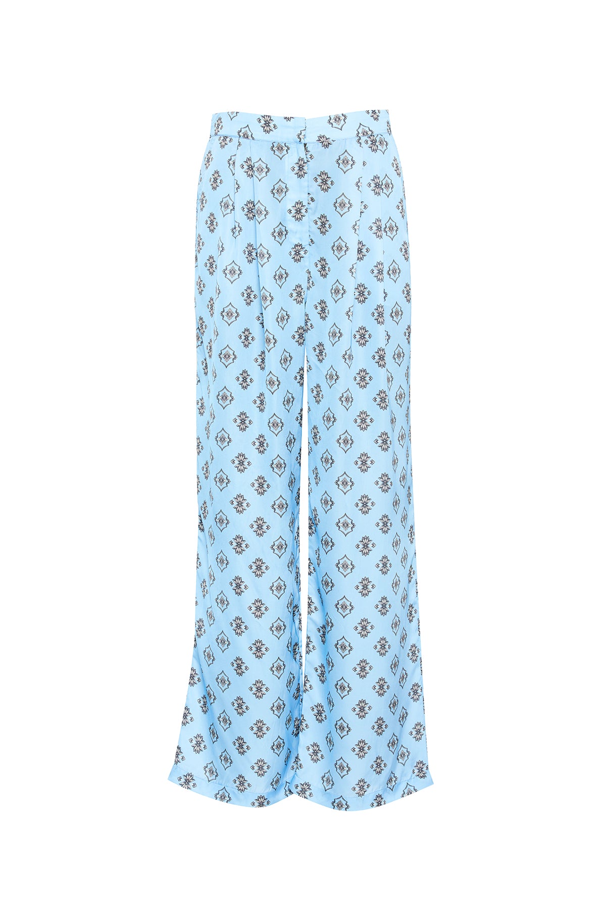 High Waisted Silk Trousers