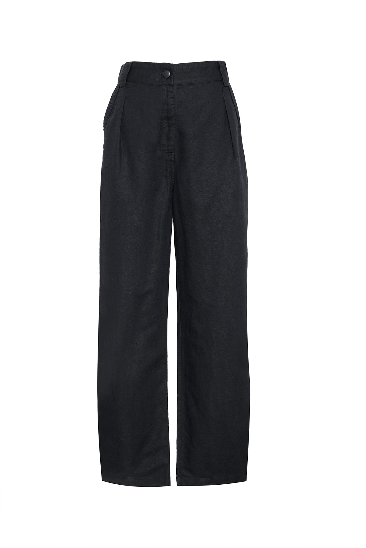High Waisted Linen Pleated Pants