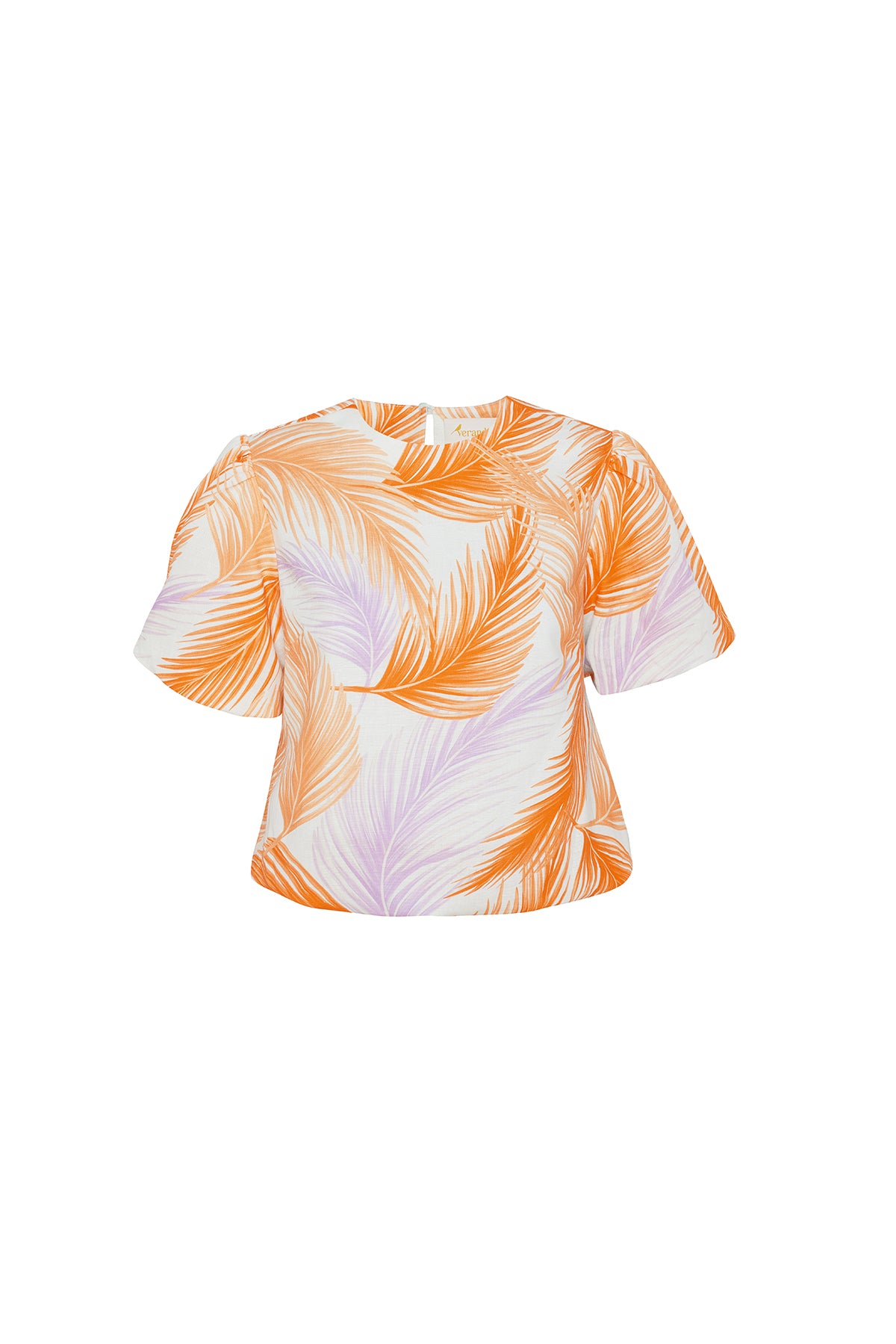 rust and lilac palm blouse