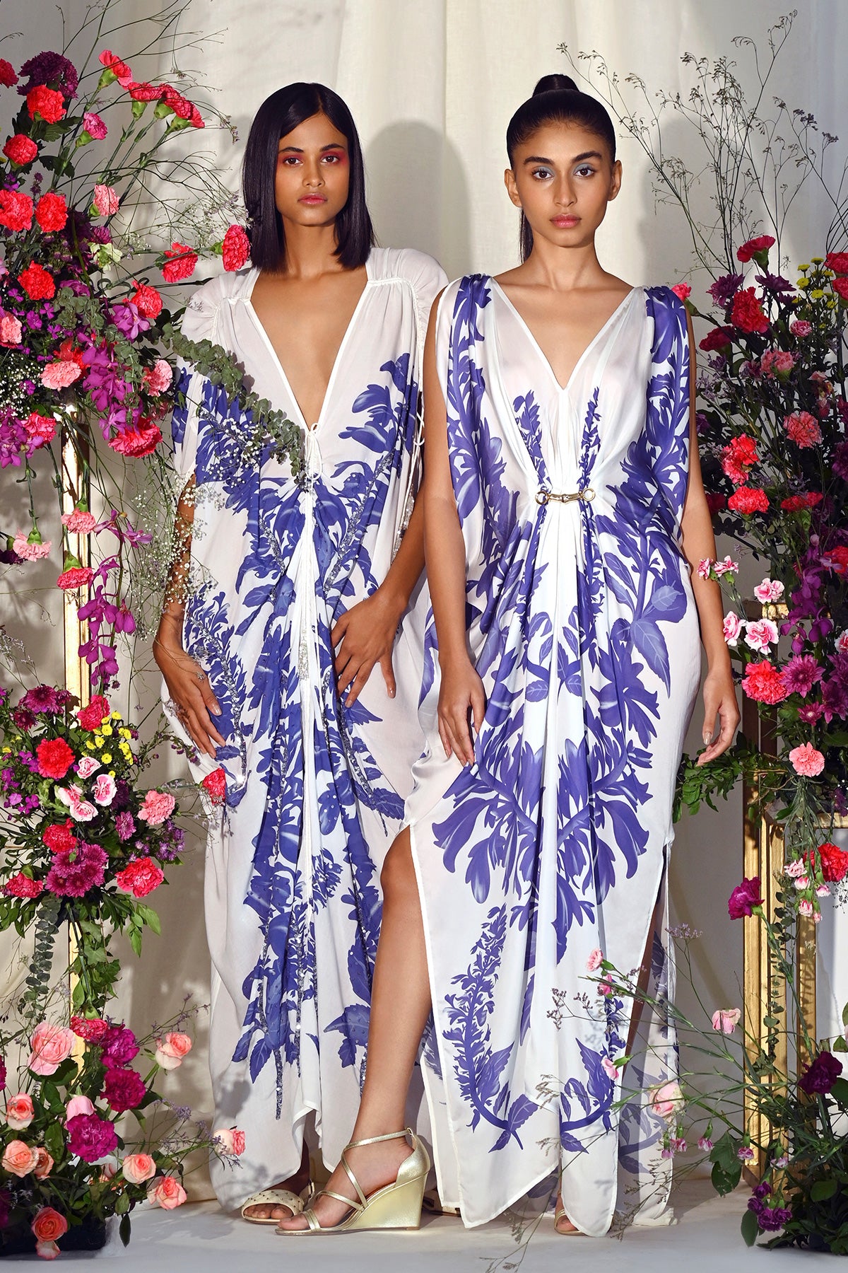 Draped Maxi Salvia Gown