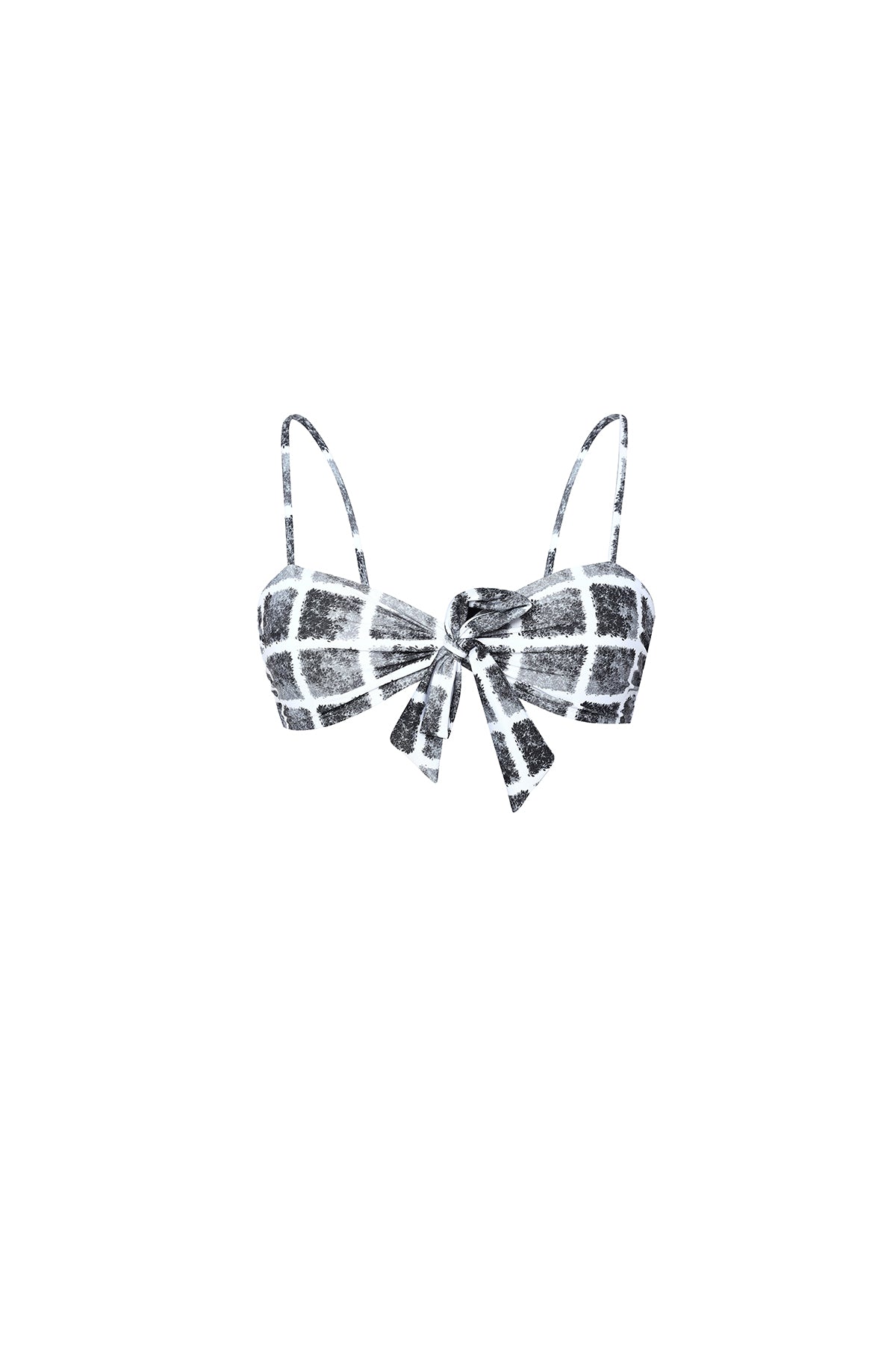 black and white checks bikini top