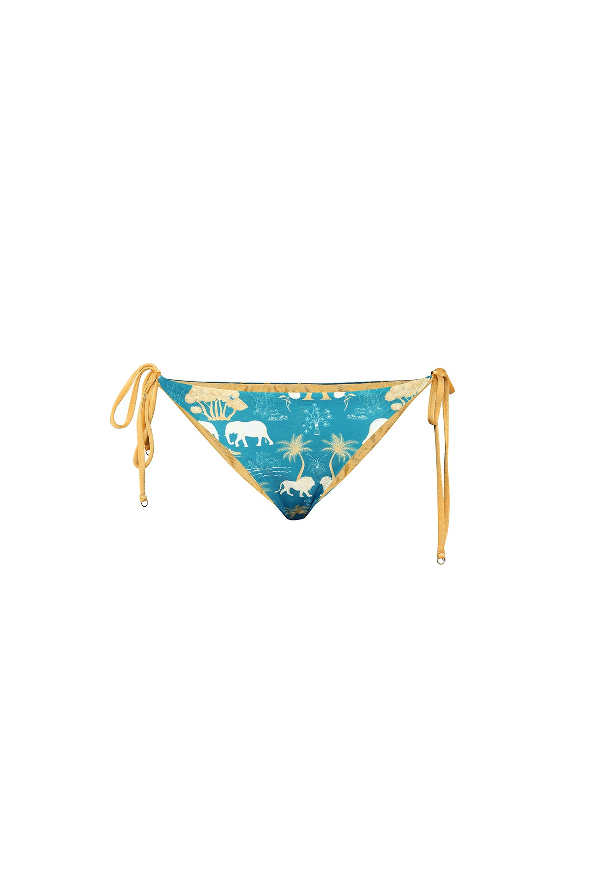 teal printed bikini bottom