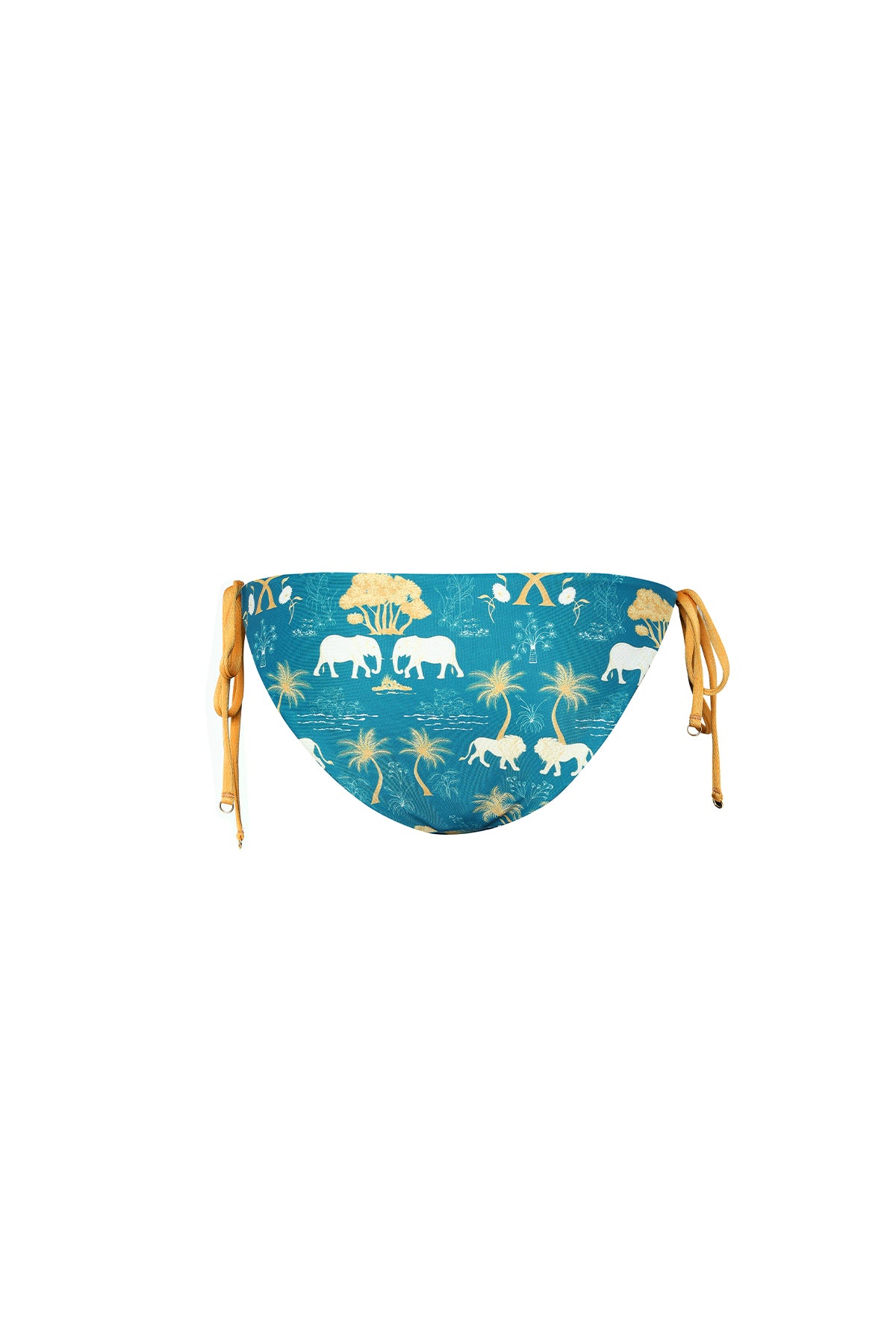 teal printed bikini bottom