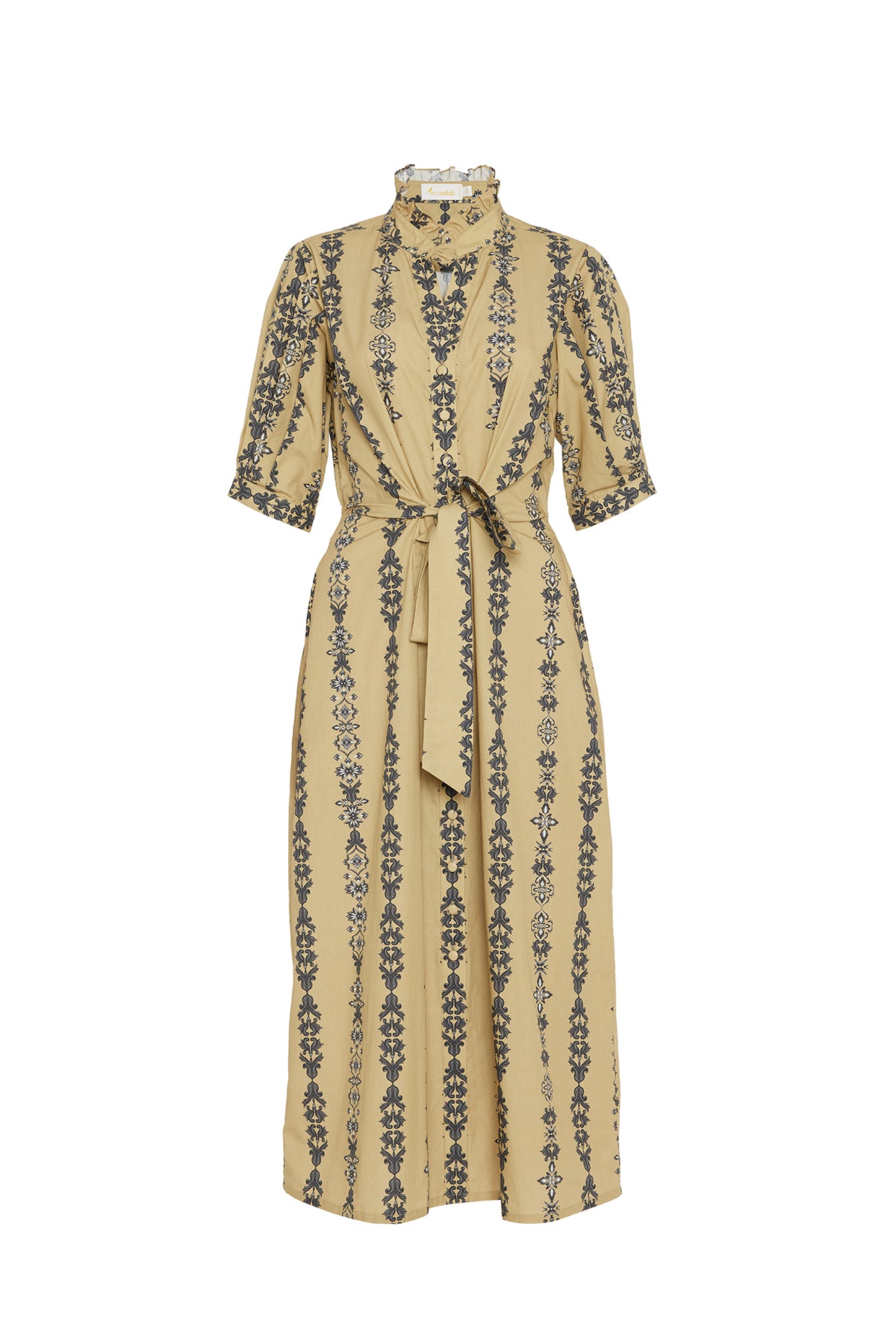 Hand Draped Midi Shirt Dress