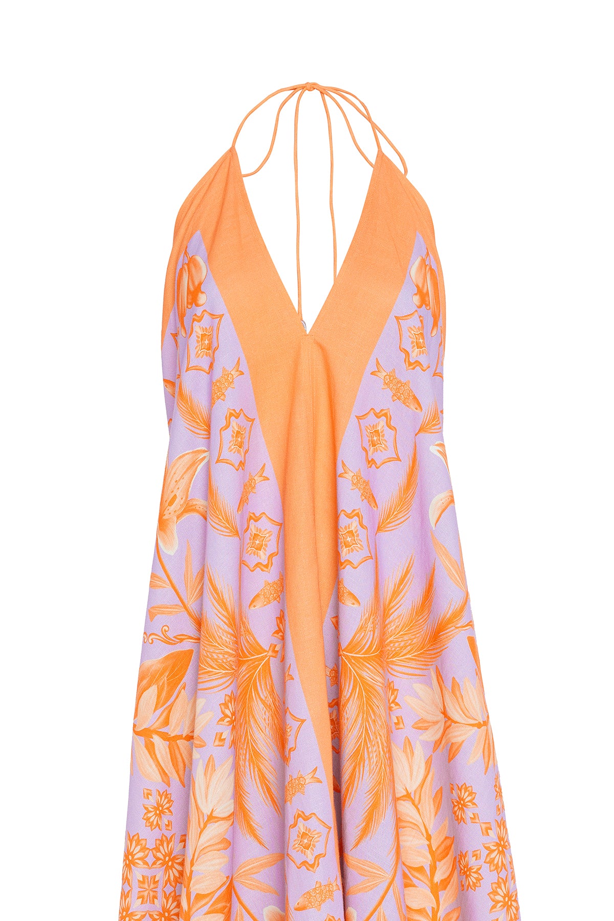 lilac and rust printed dress