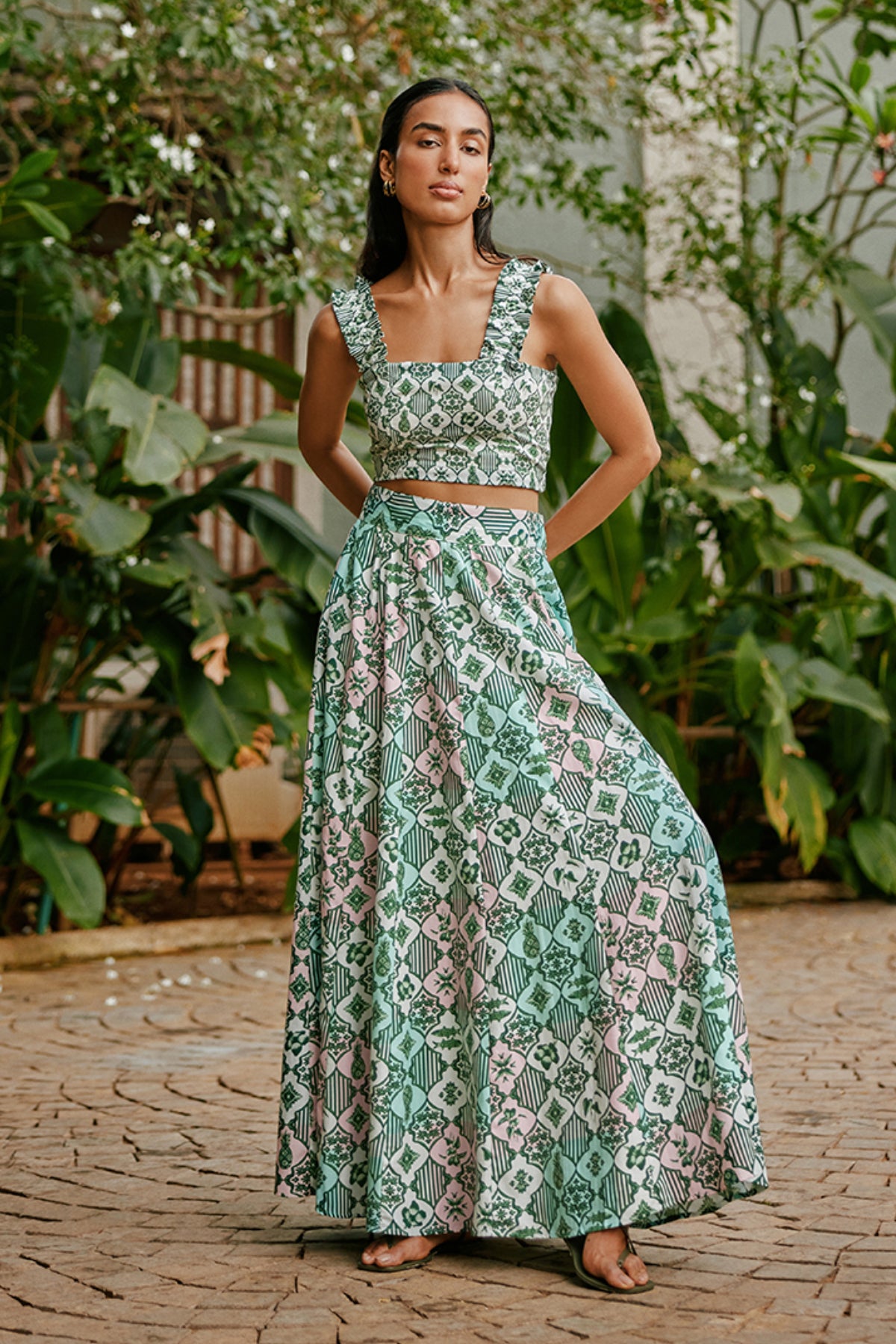 Paneled Maxi Skirt