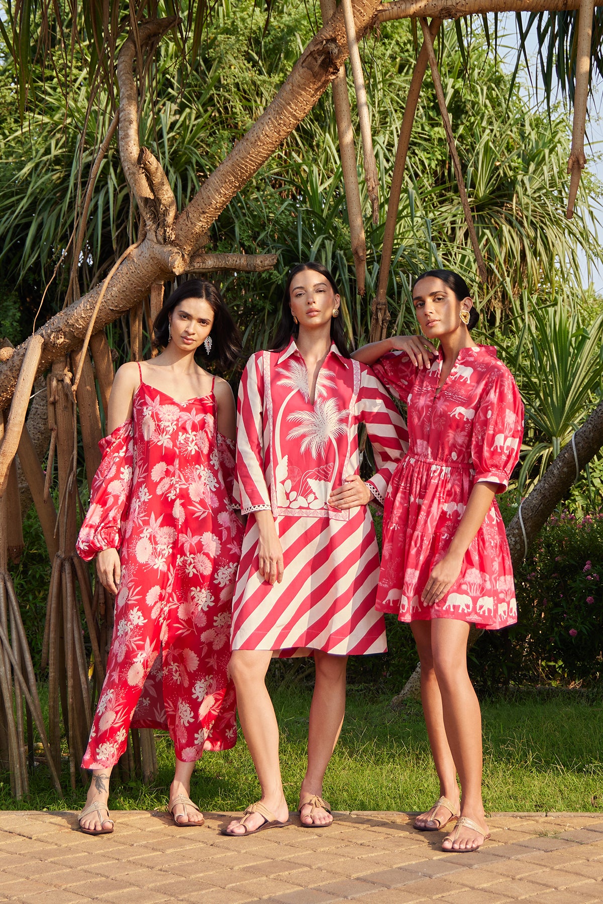 raspberry floral dress