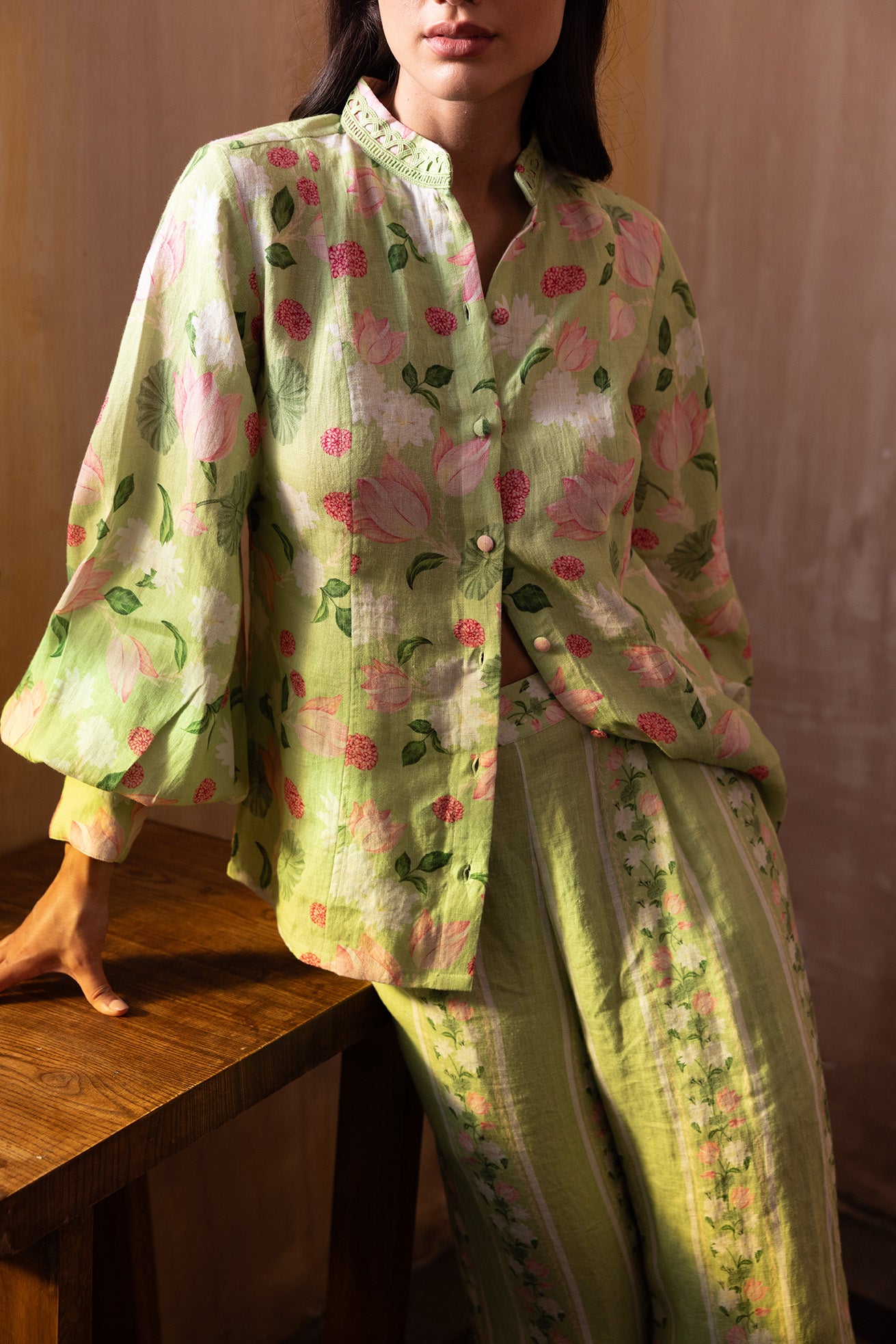 Linen Blouson Shirt