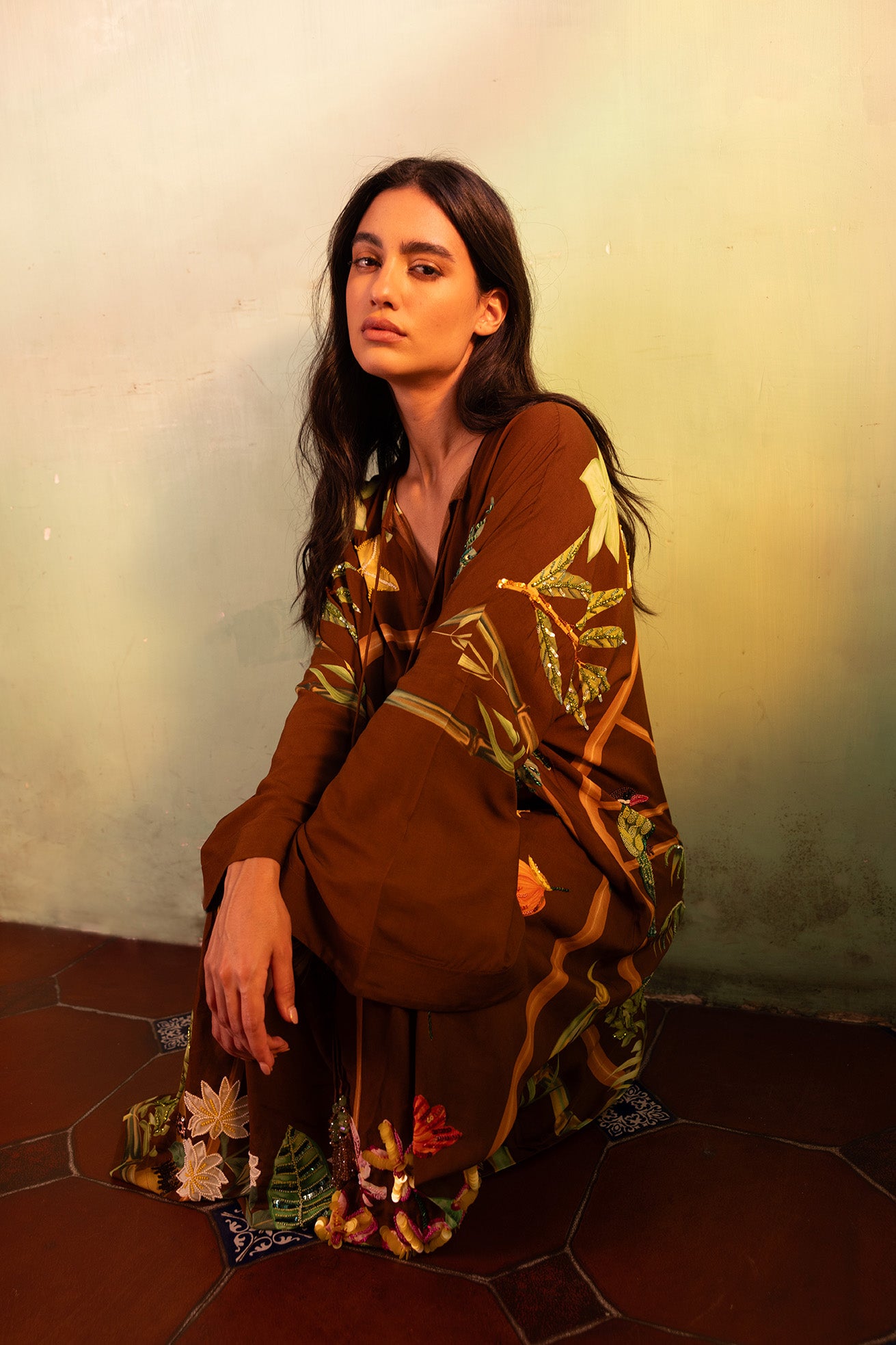 Hand Beaded Bangalore Kaftan