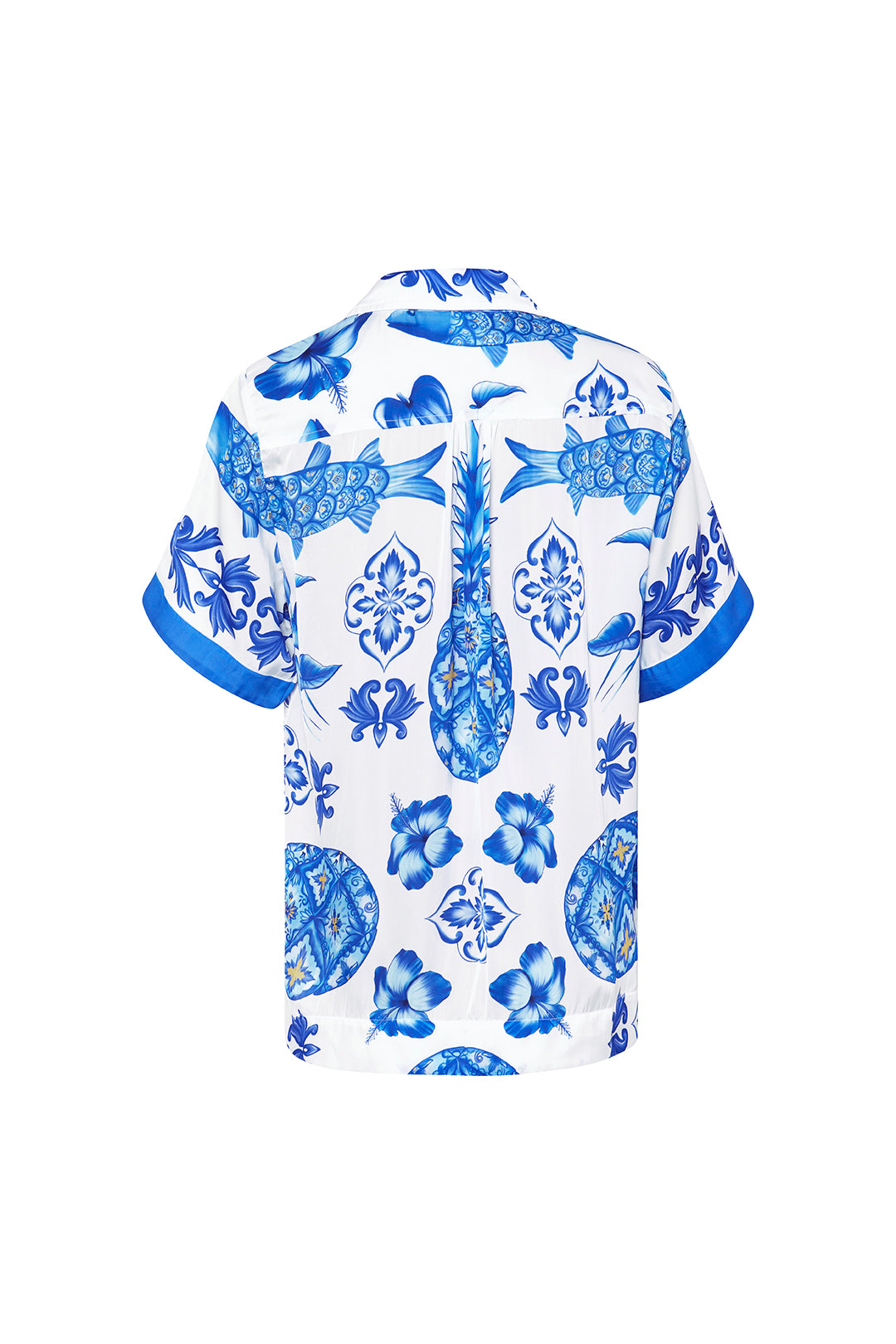 Blue Azulejos Scarf Shirt