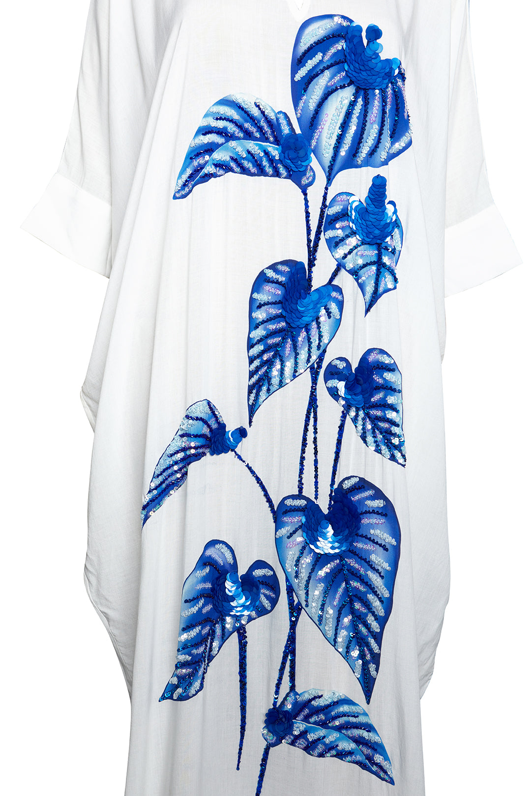 Hand Beaded Peace Lily Kaftan