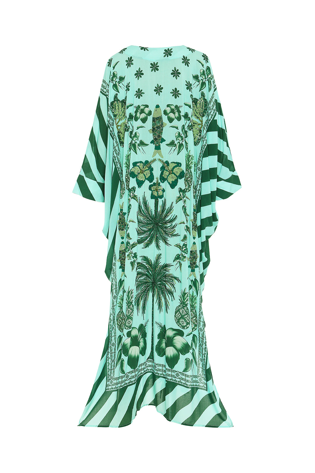 Hand Beaded Azulejos Kaftan