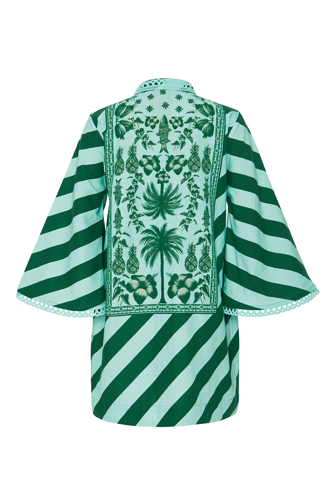 Aqua Azulejos Mini Kaftan Dress