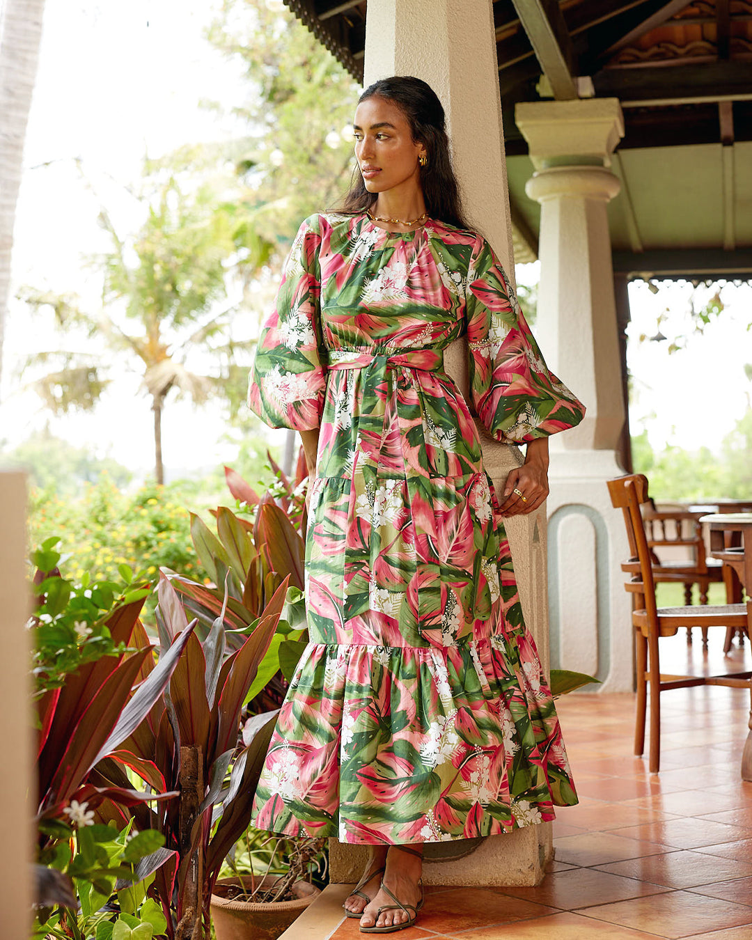 Tropical Wool Midi Dress main image 0