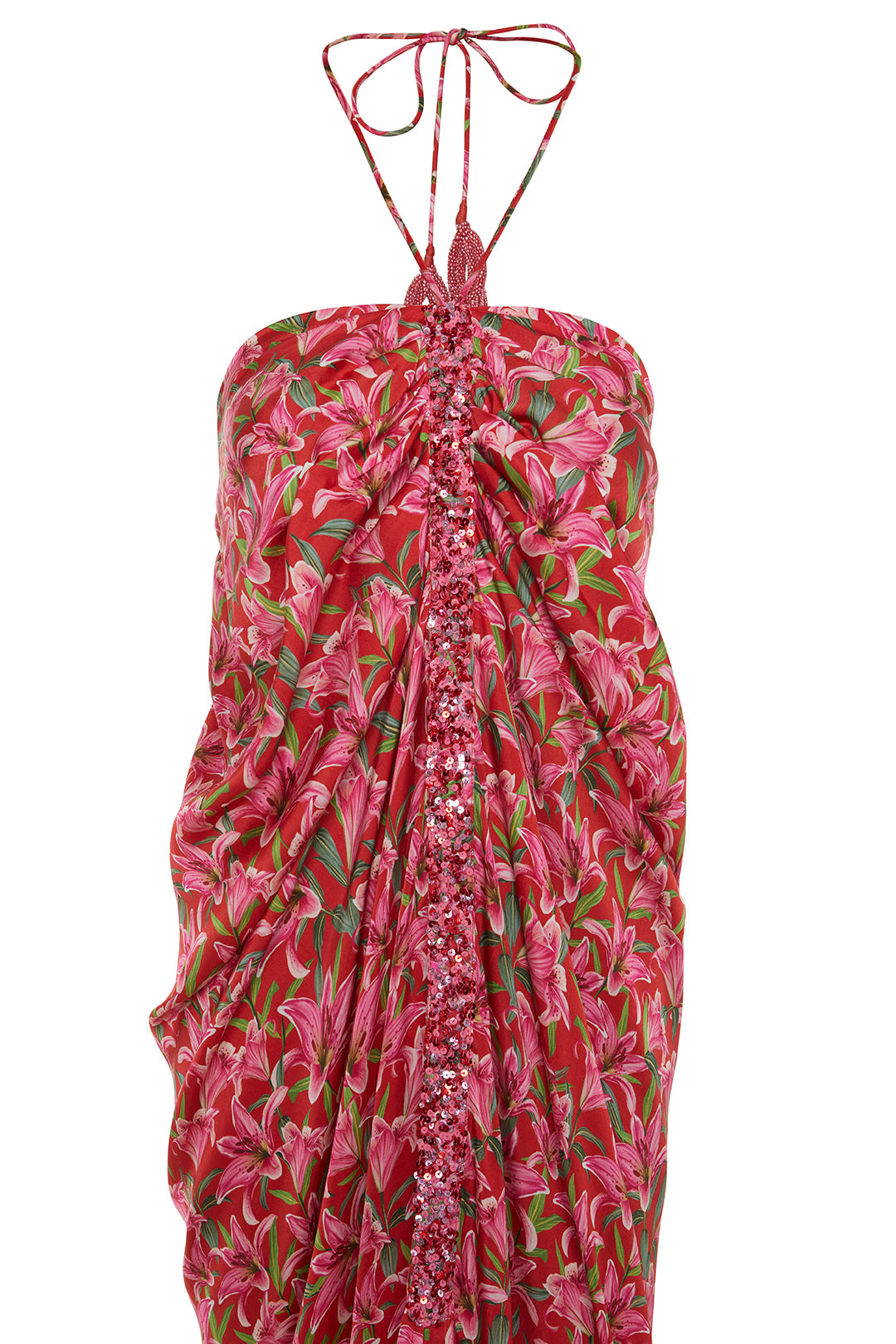 Hand Draped Halter Dress