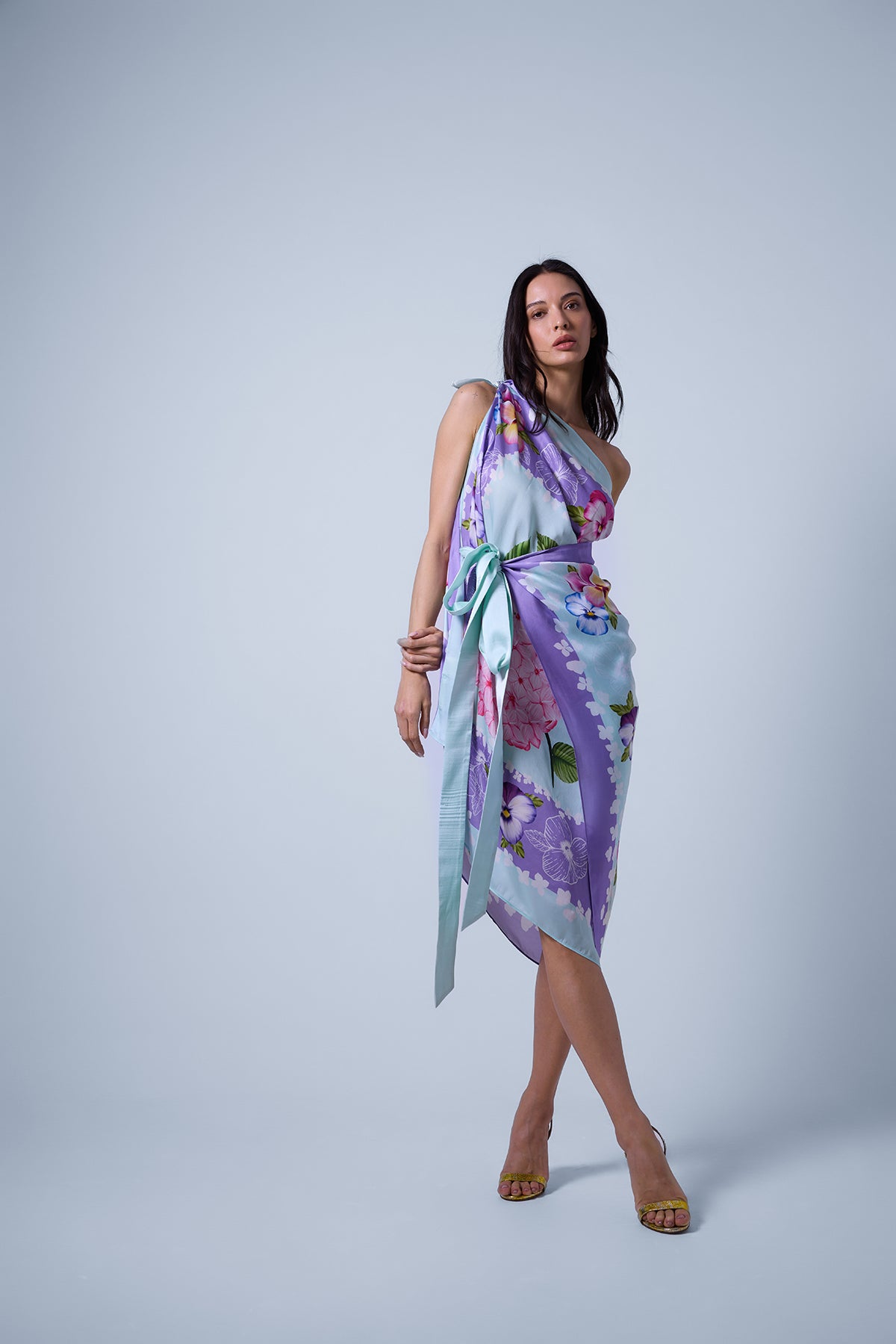 One Shoulder Wrap Dress