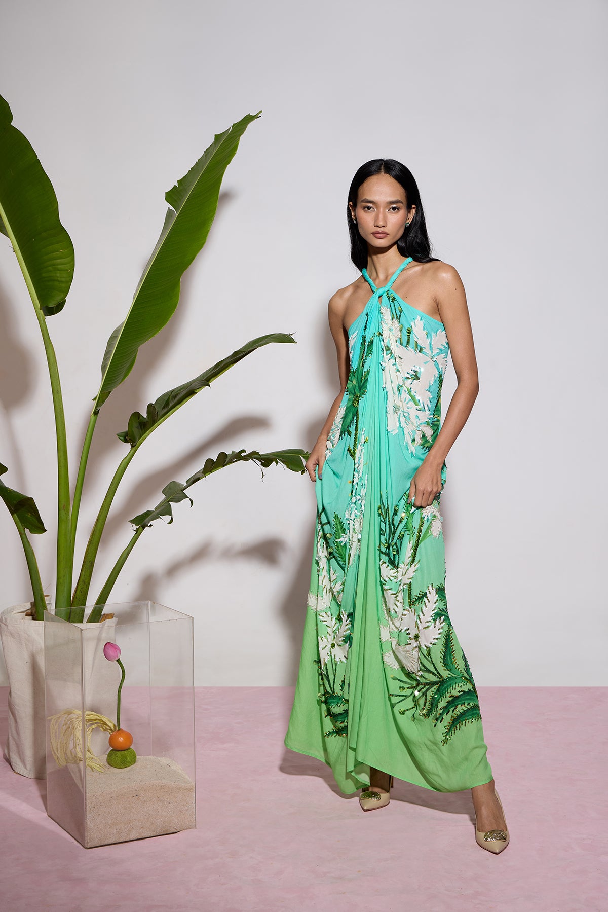 Hand Beaded Pinwheel Maxi