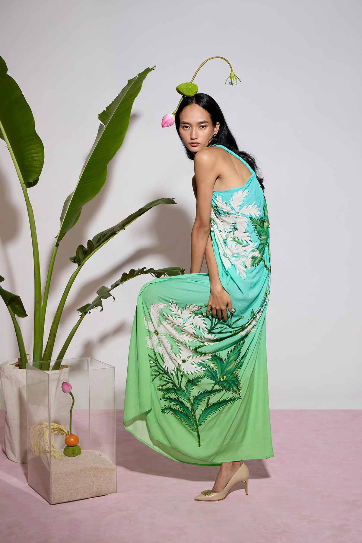 Hand Beaded Pinwheel Maxi