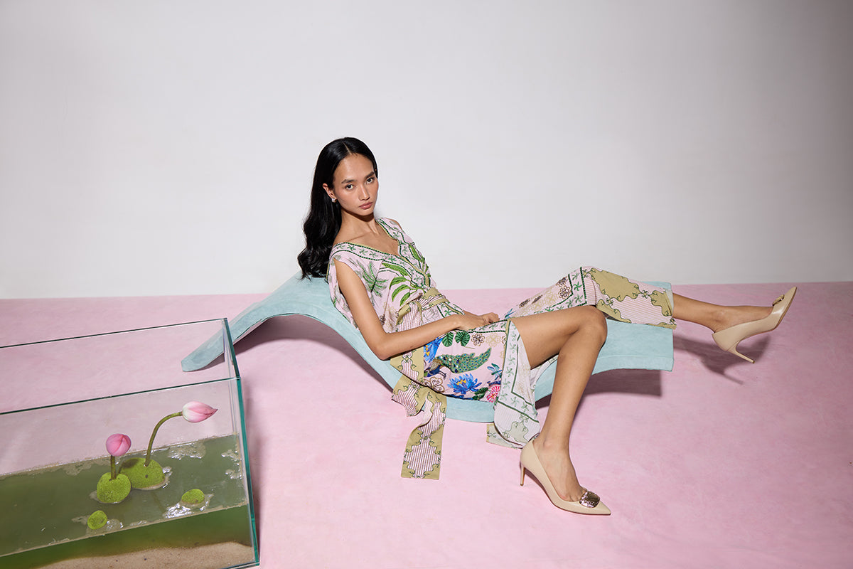 Hand Beaded Ocean Kaftan