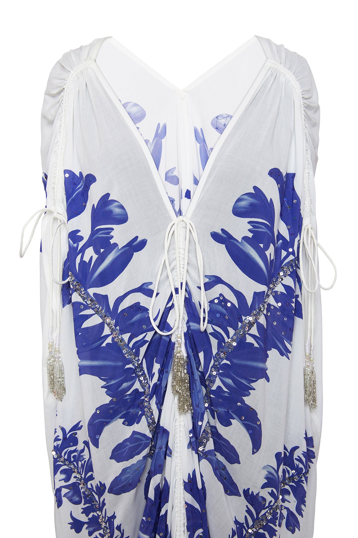 Hand Beaded Draped Kaftan Dress