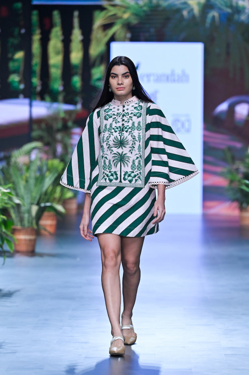 Pink Azulejos Mini Kaftan Dress