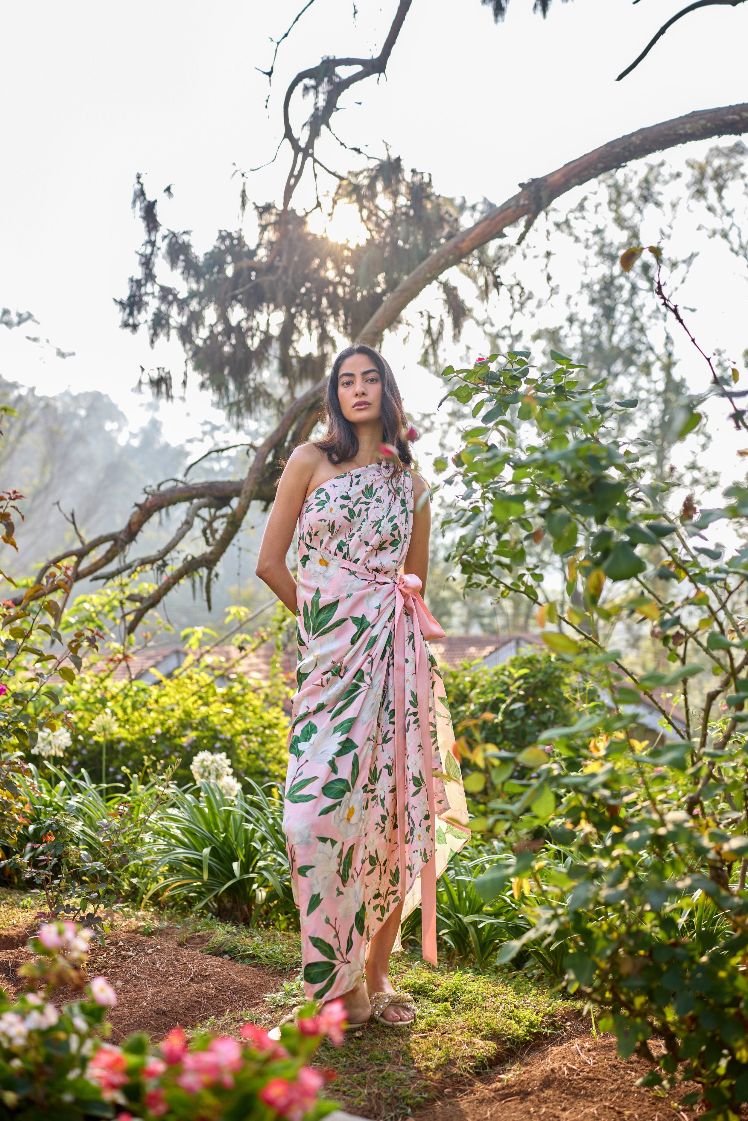 One Shoulder Wrap Maxi