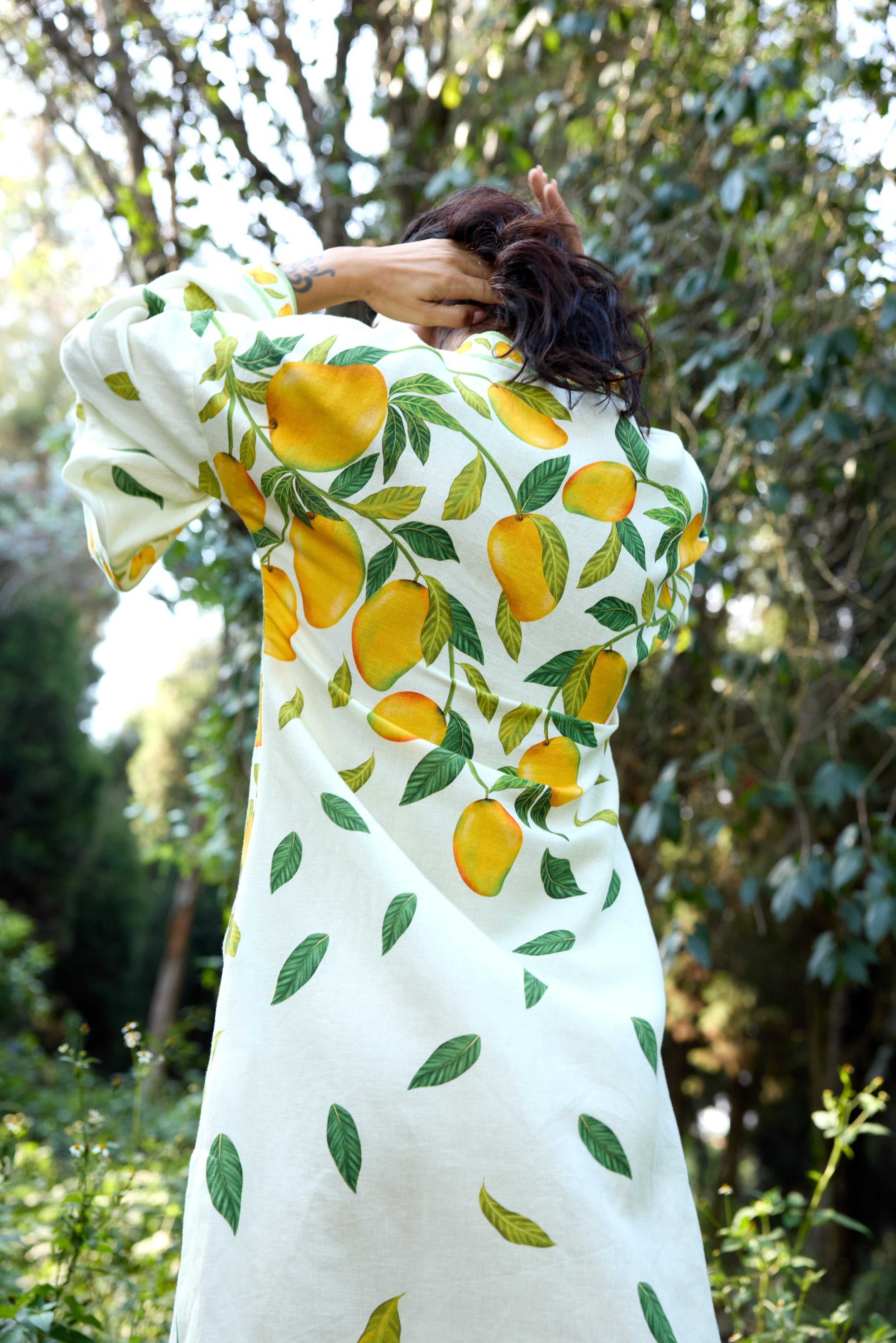 Dripping Alphonso Linen Dress