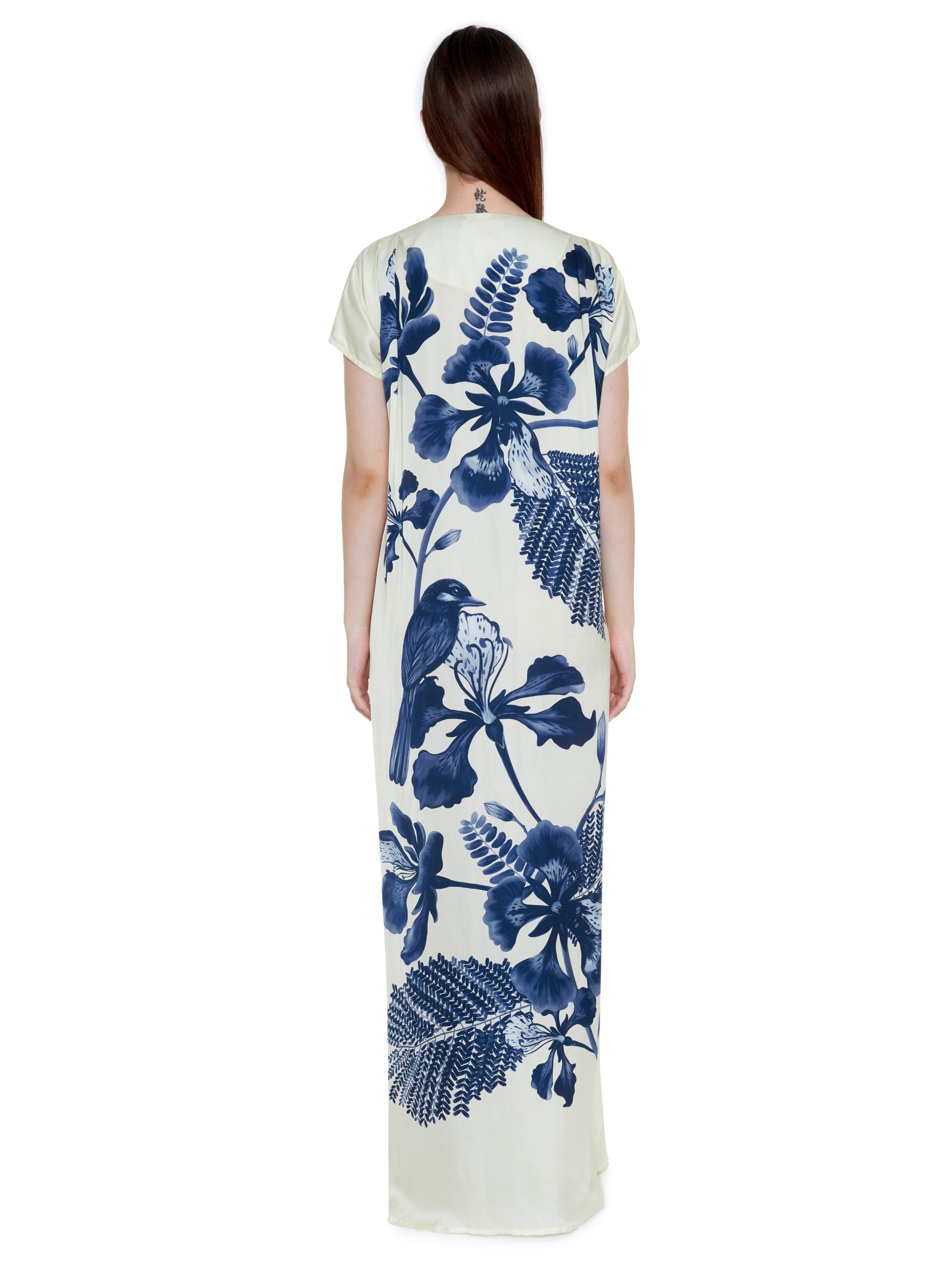 Hand Draped Gulmohar Tie-up Kaftan