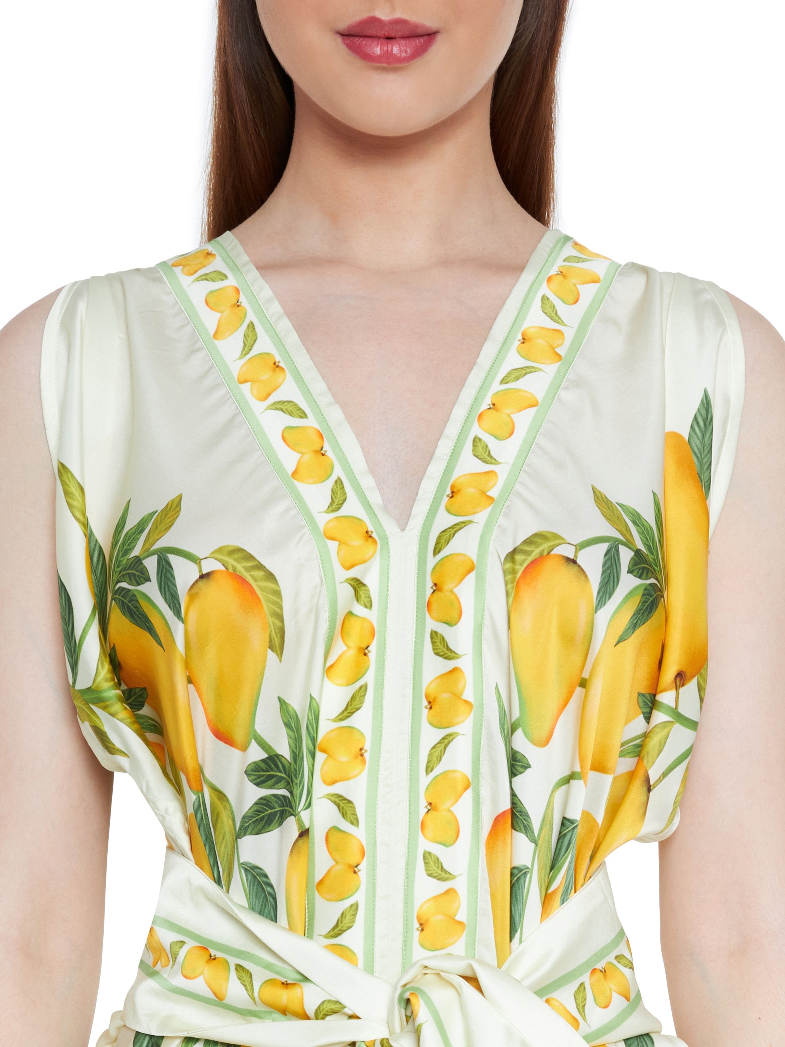 Dripping Alphonso Silk Dress