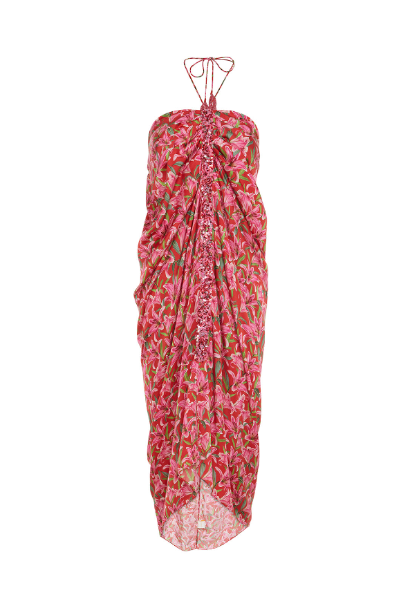 Hand Draped Halter Dress