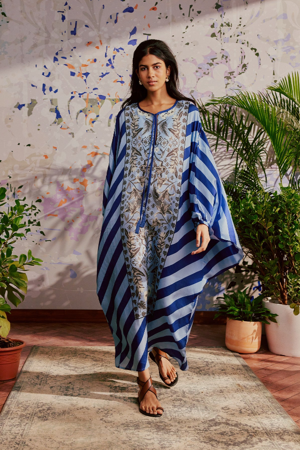 blue kaftan dress