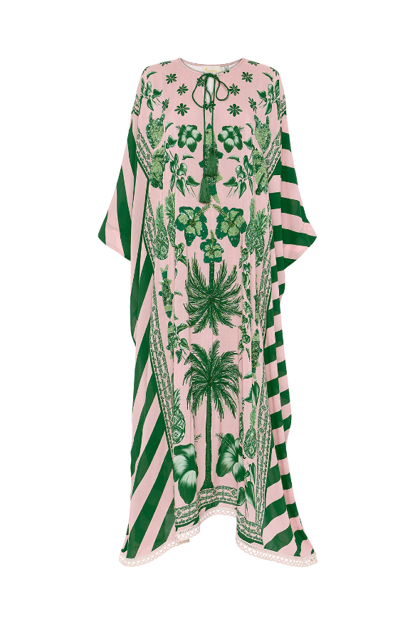 Hand Beaded Azulejos Kaftan