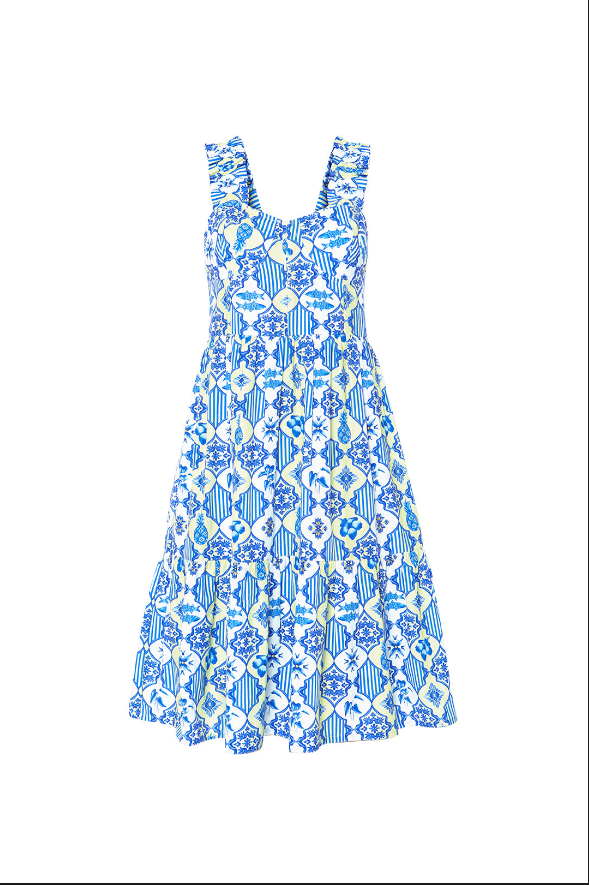 Corset Tiered Midi Dress