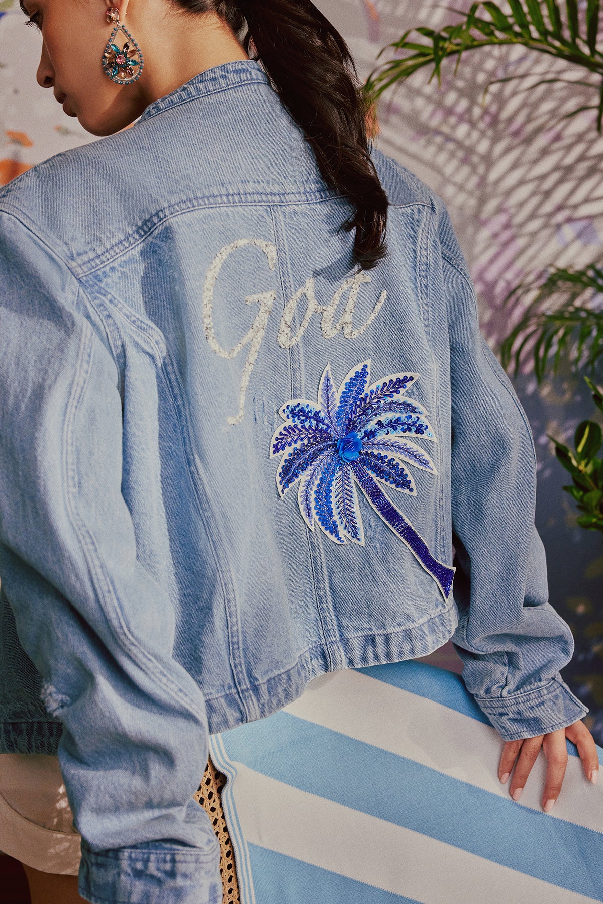 Hand Applique Goa Biker Jacket