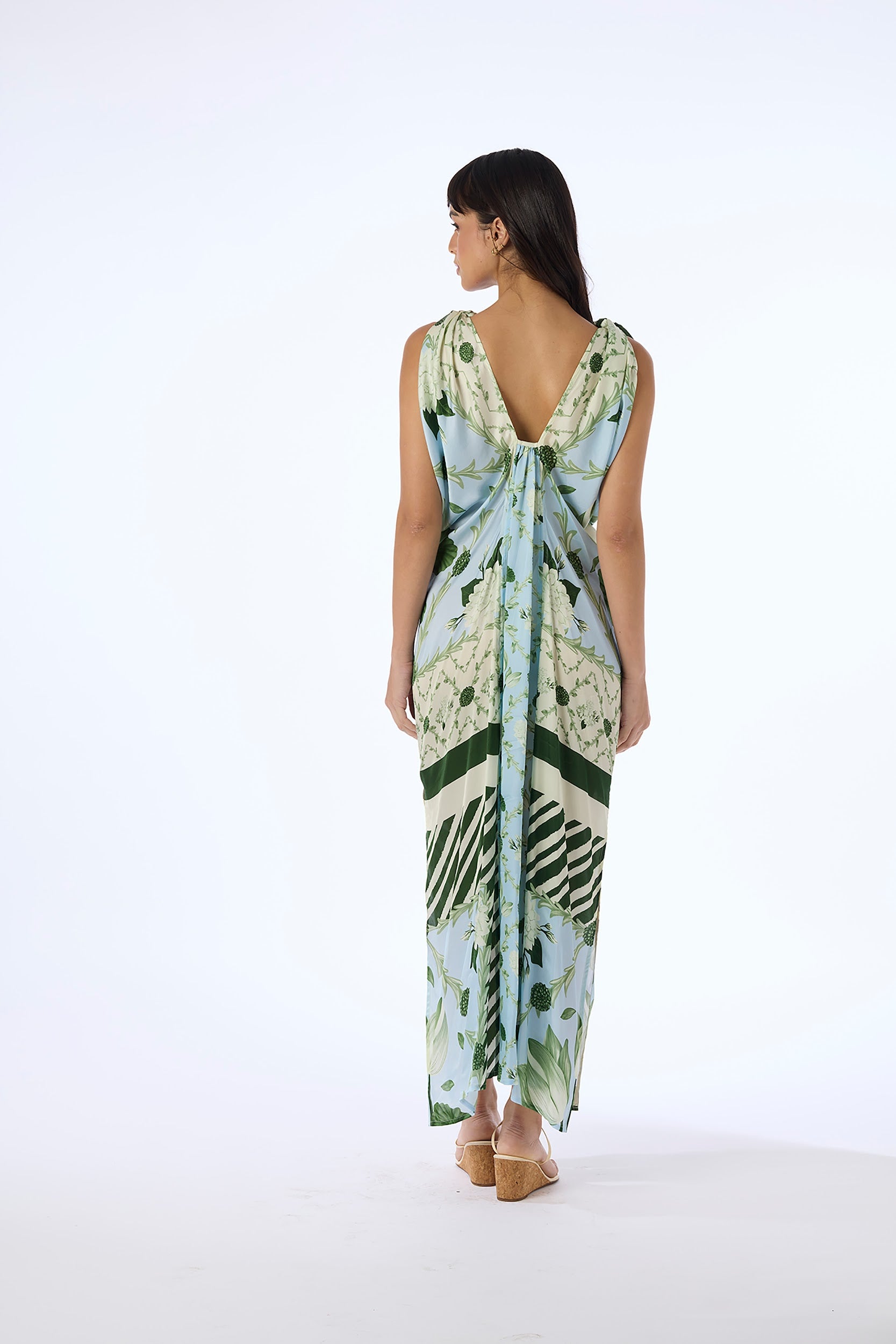 Hand Knotted Drape Gown