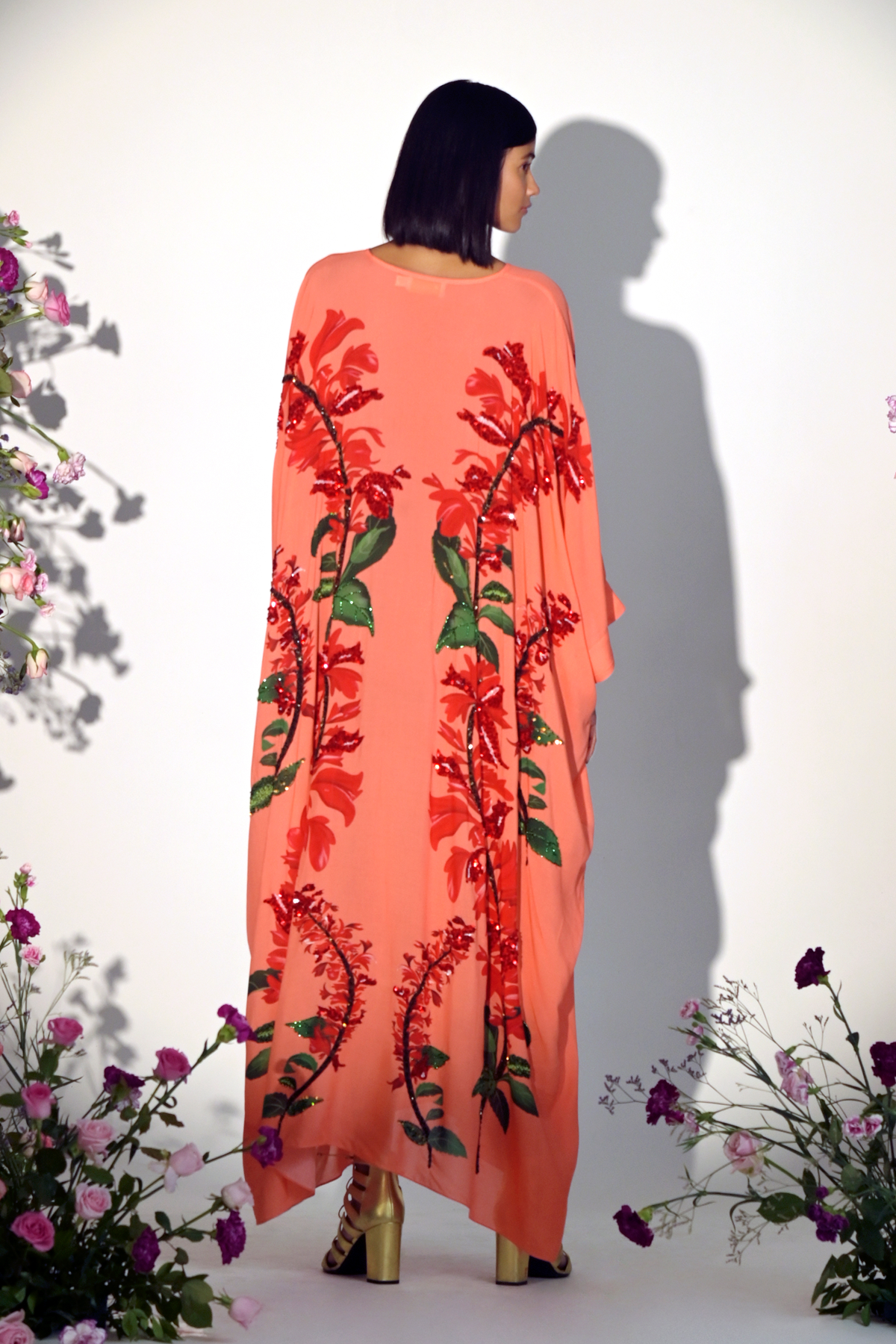 Red Floral Kaftan