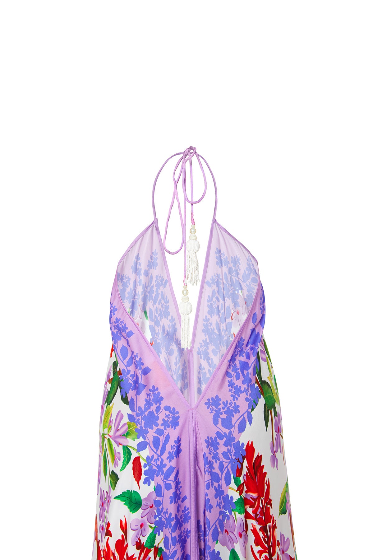 halter lilac floral dress