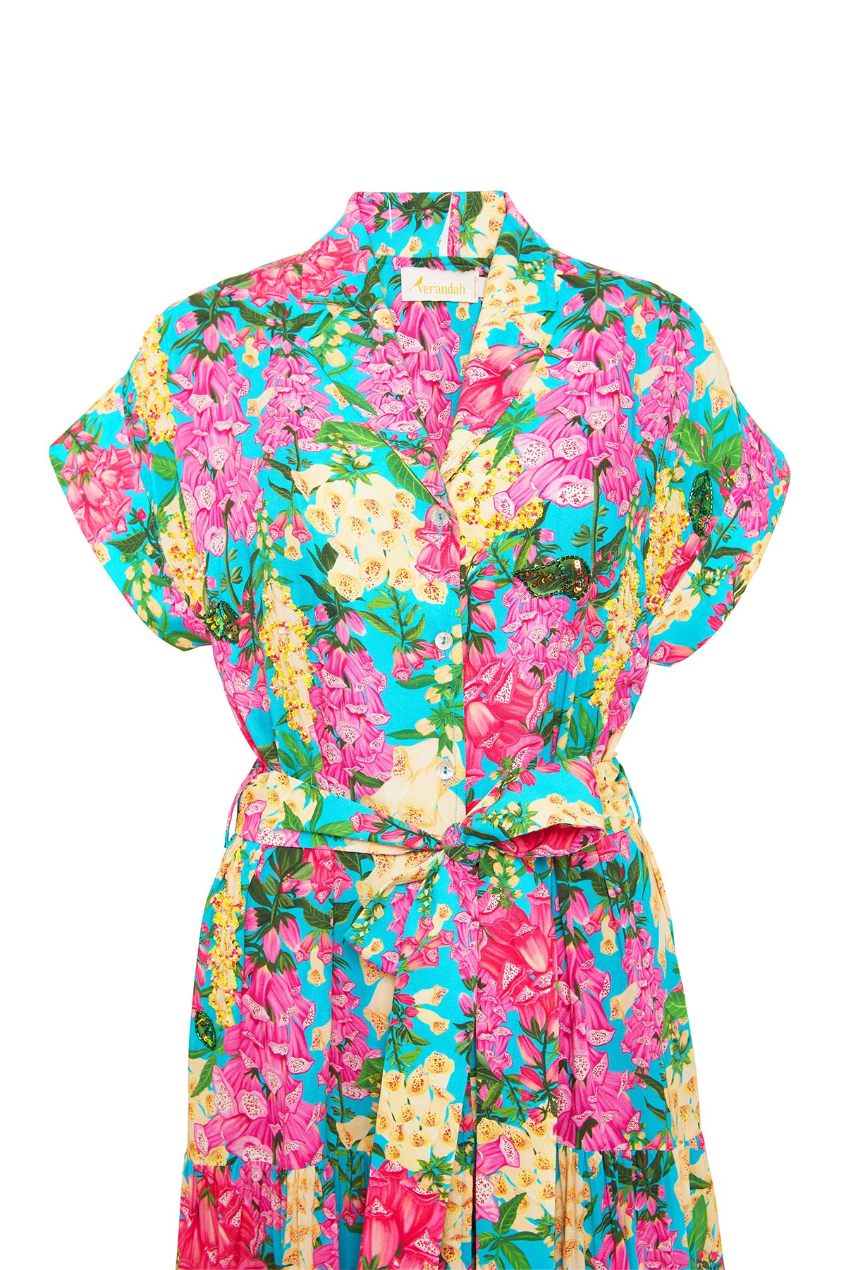 Hand Beaded Robe Kaftan Midi Dress