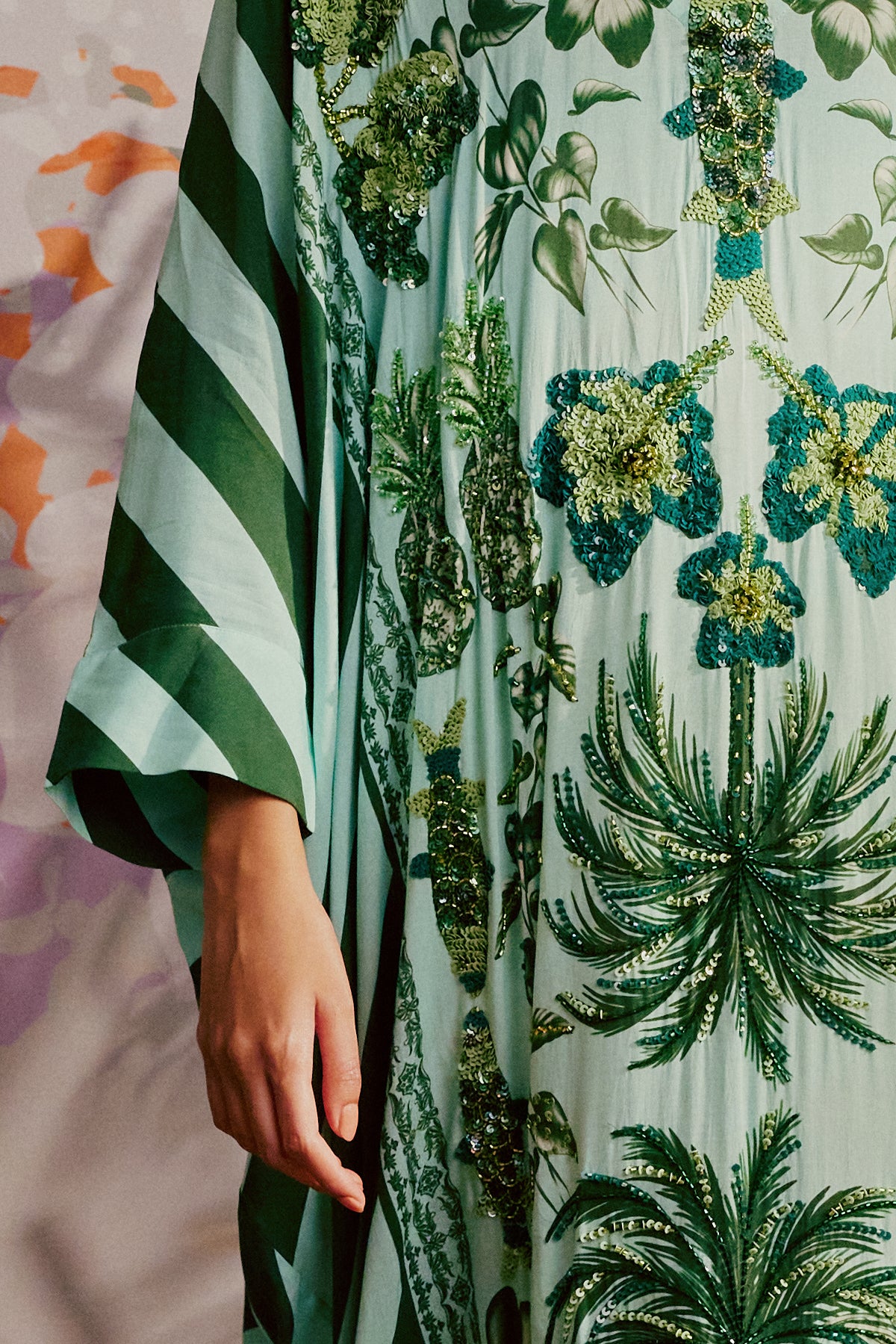 Hand Beaded Azulejos Kaftan