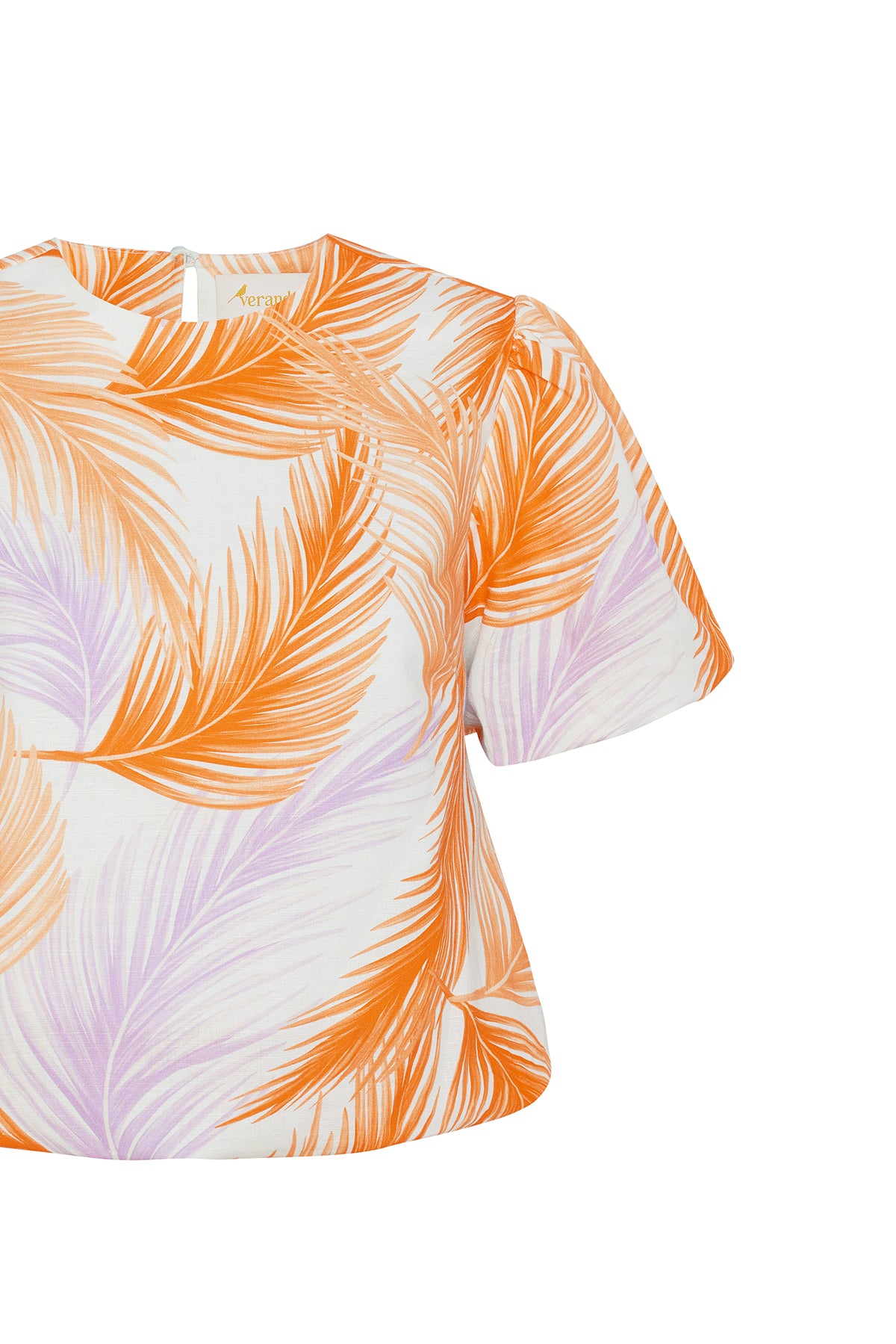 rust and lilac palm blouse
