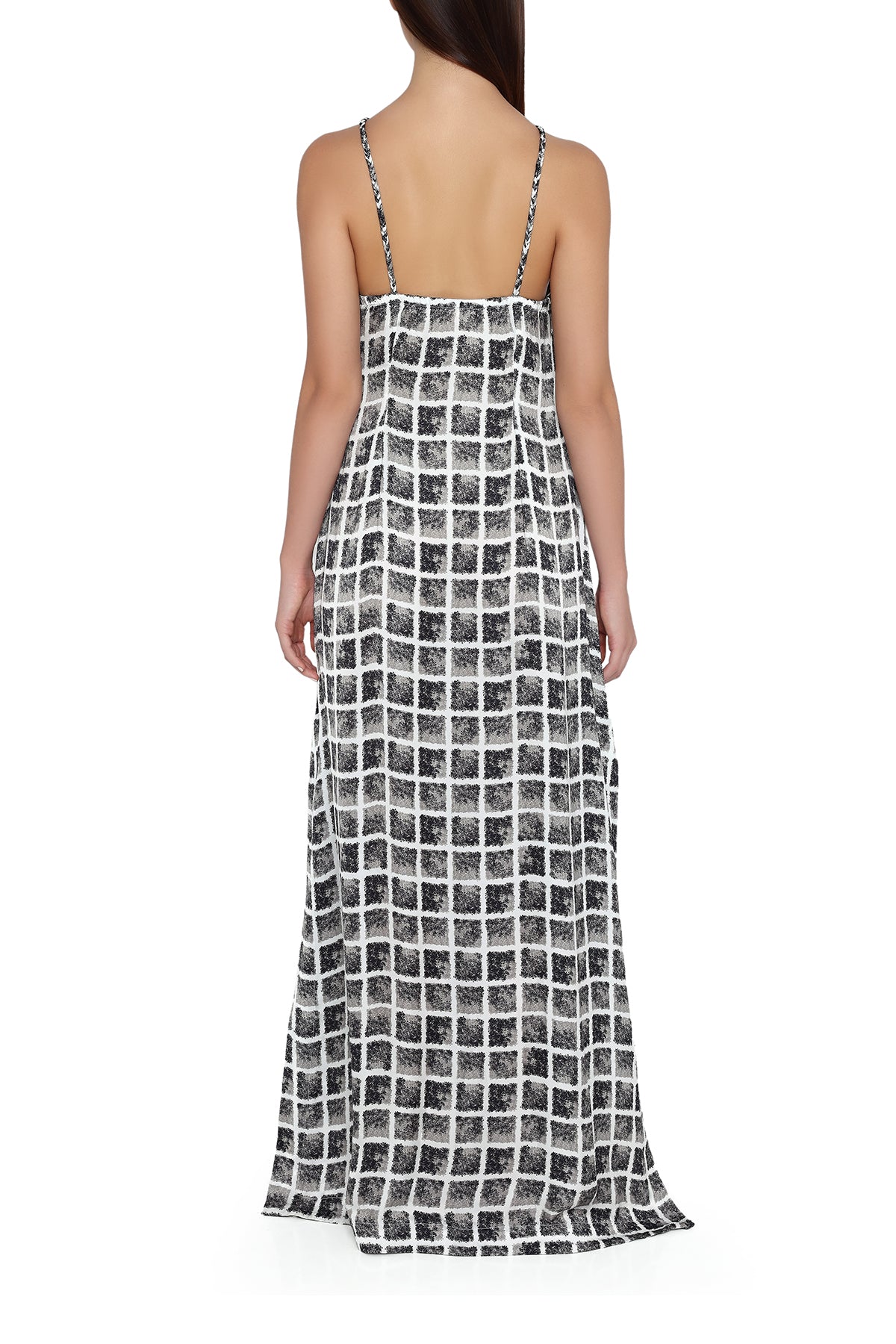 black and white checks dress