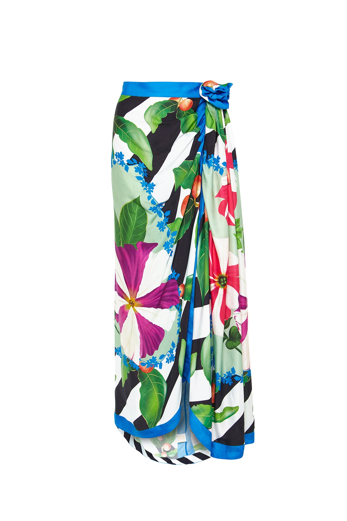 Scarf Drape Satin Skirt