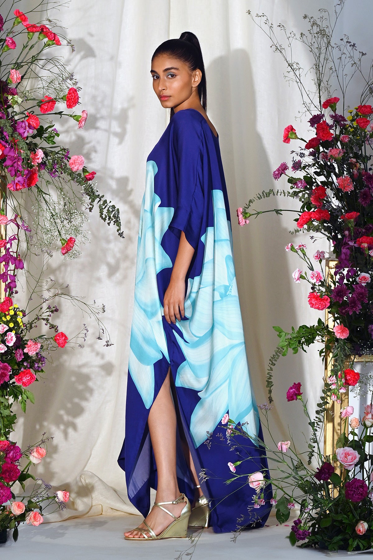 Blue Lotus Kaftan Dress