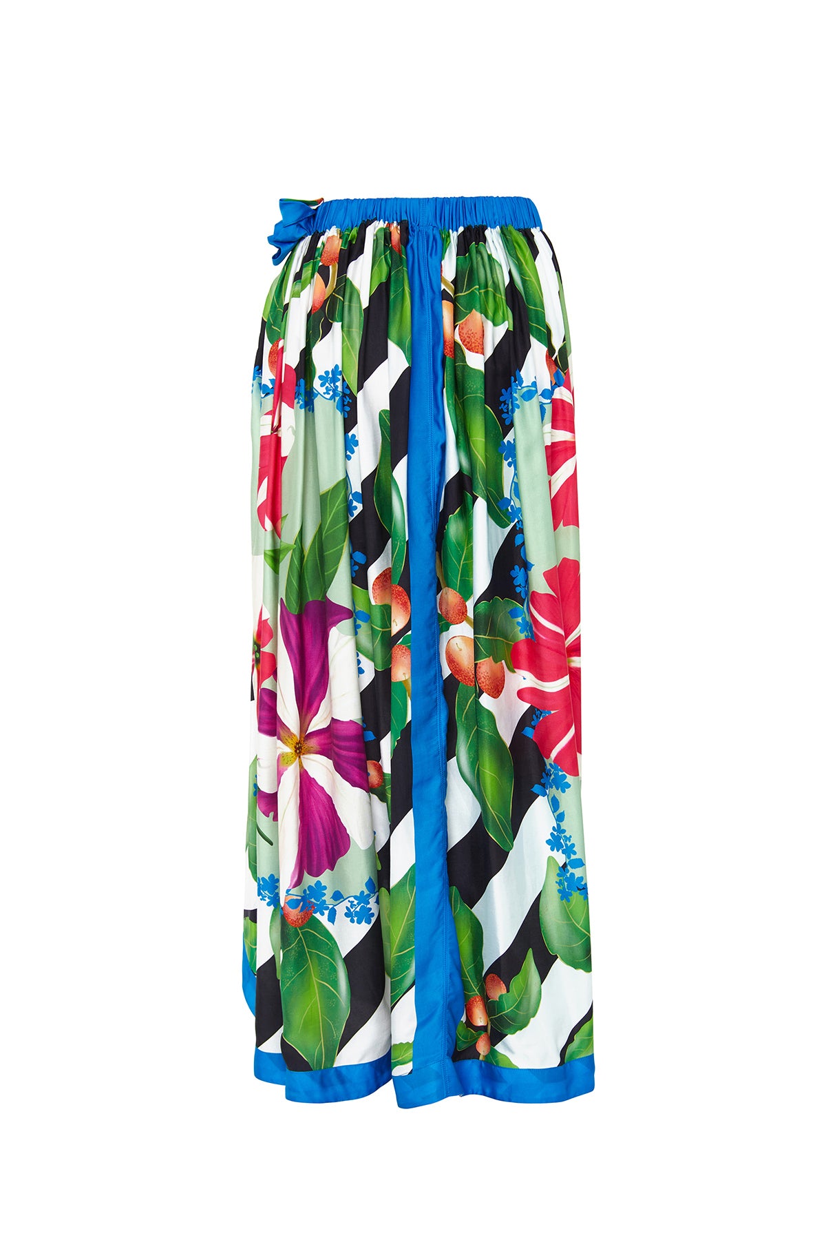 Scarf Drape Satin Skirt