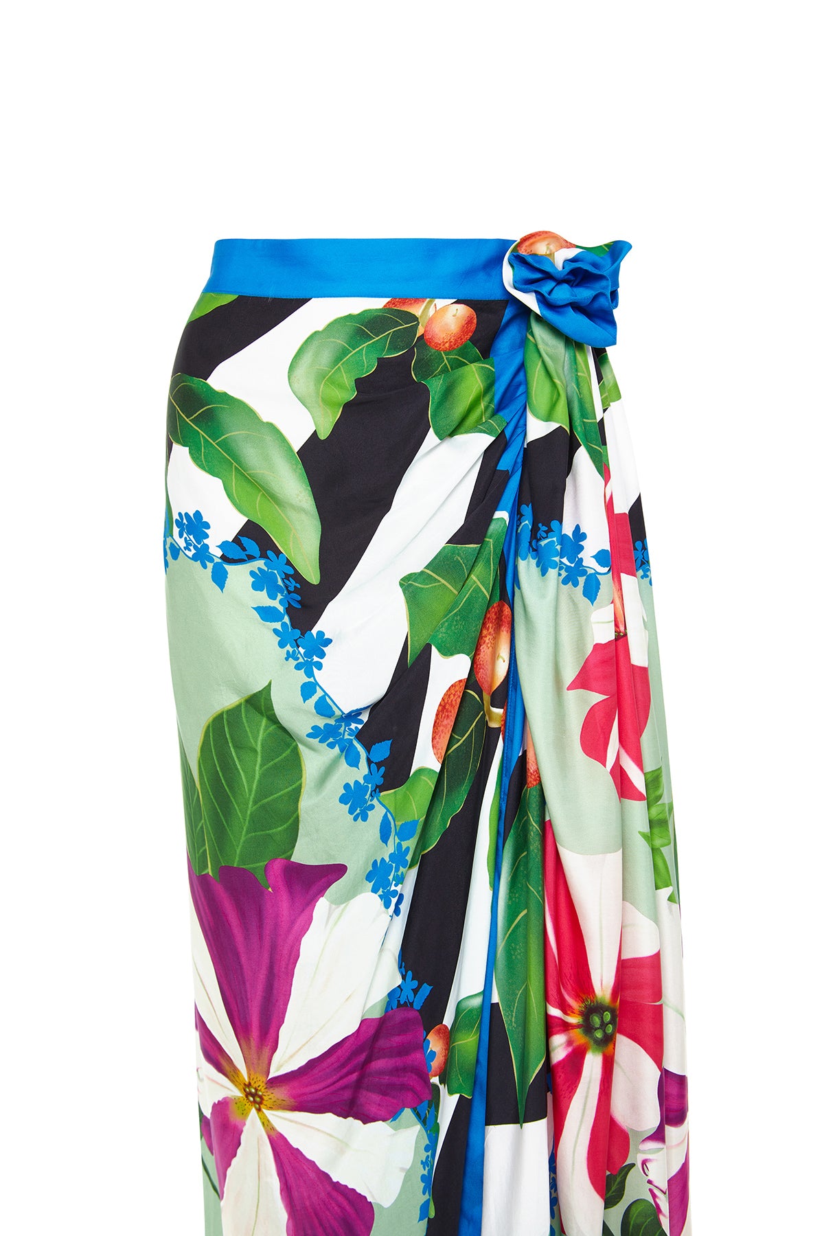 Scarf Drape Satin Skirt