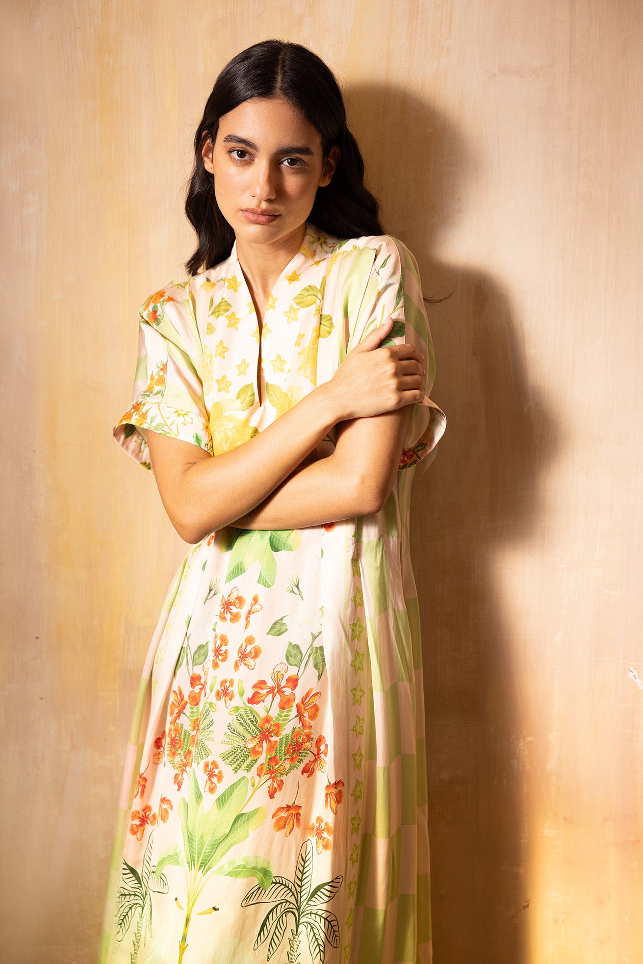 Hand Pleated Kaftan Dress