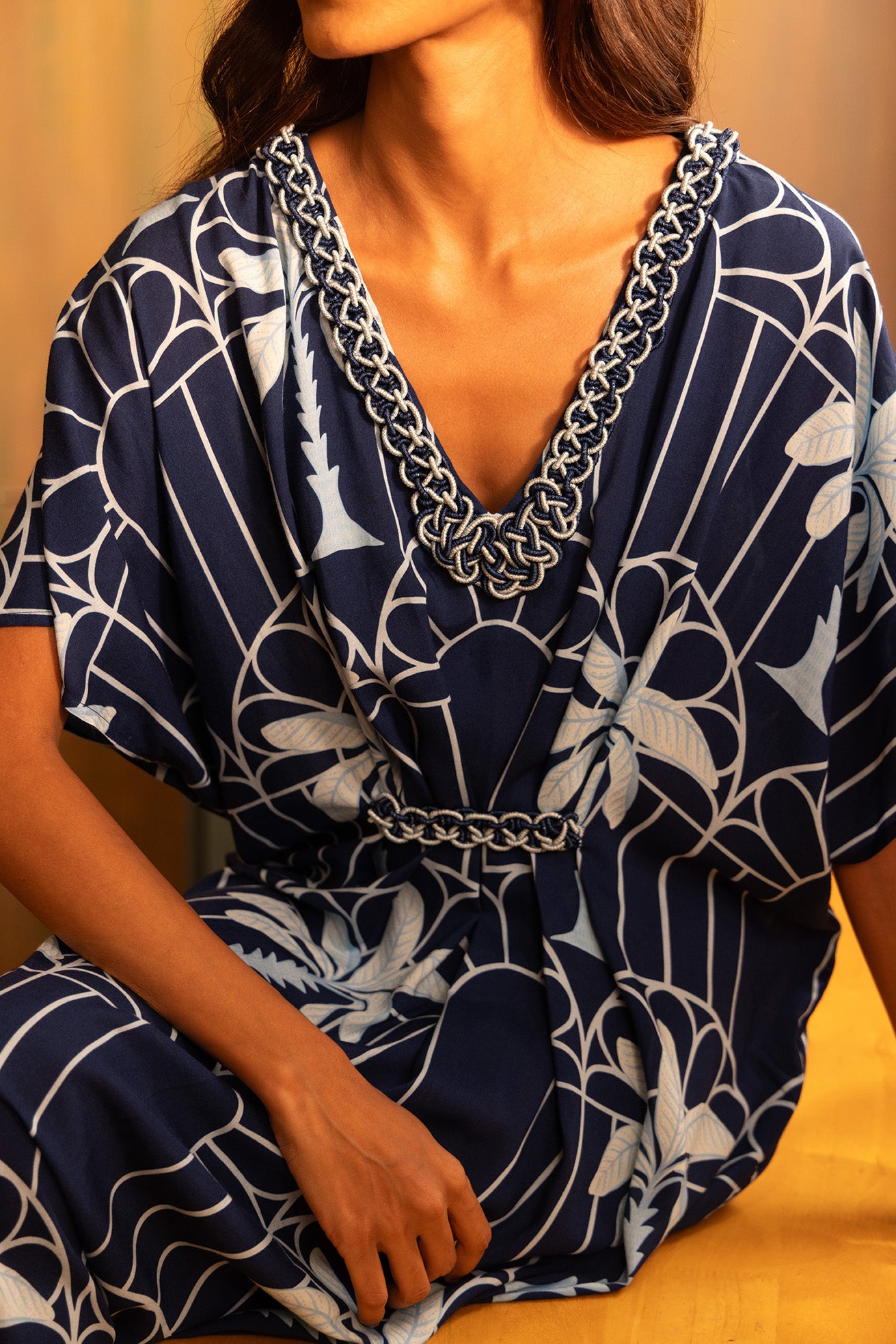 Hand Draped Kaftan Dress
