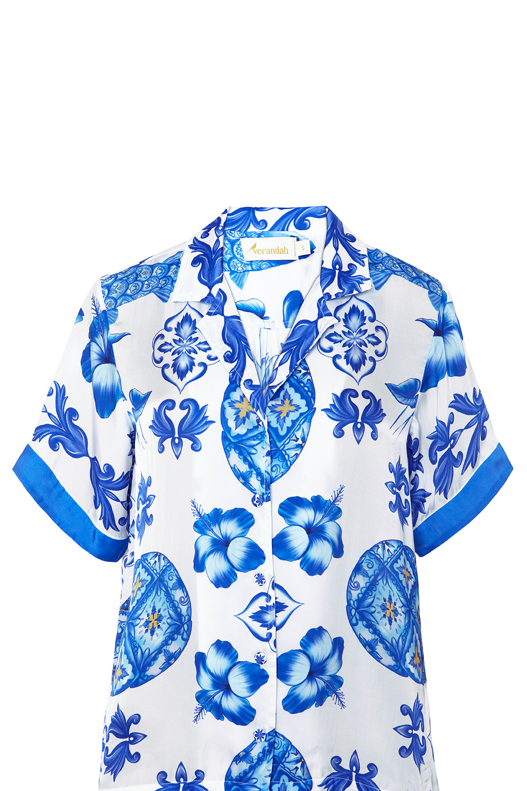 Blue Azulejos Scarf Shirt
