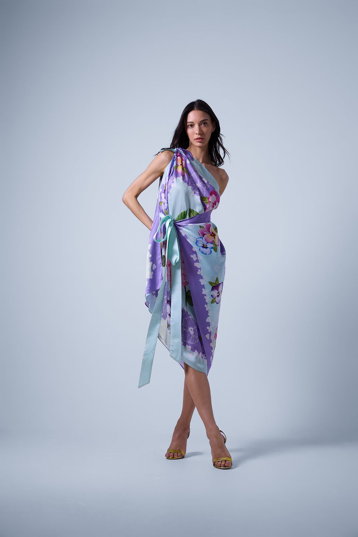 One Shoulder Wrap Dress